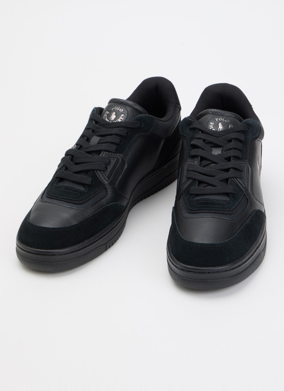 Ralph Lauren Open Masters sneaker van leer met logo - detail 3 zwart