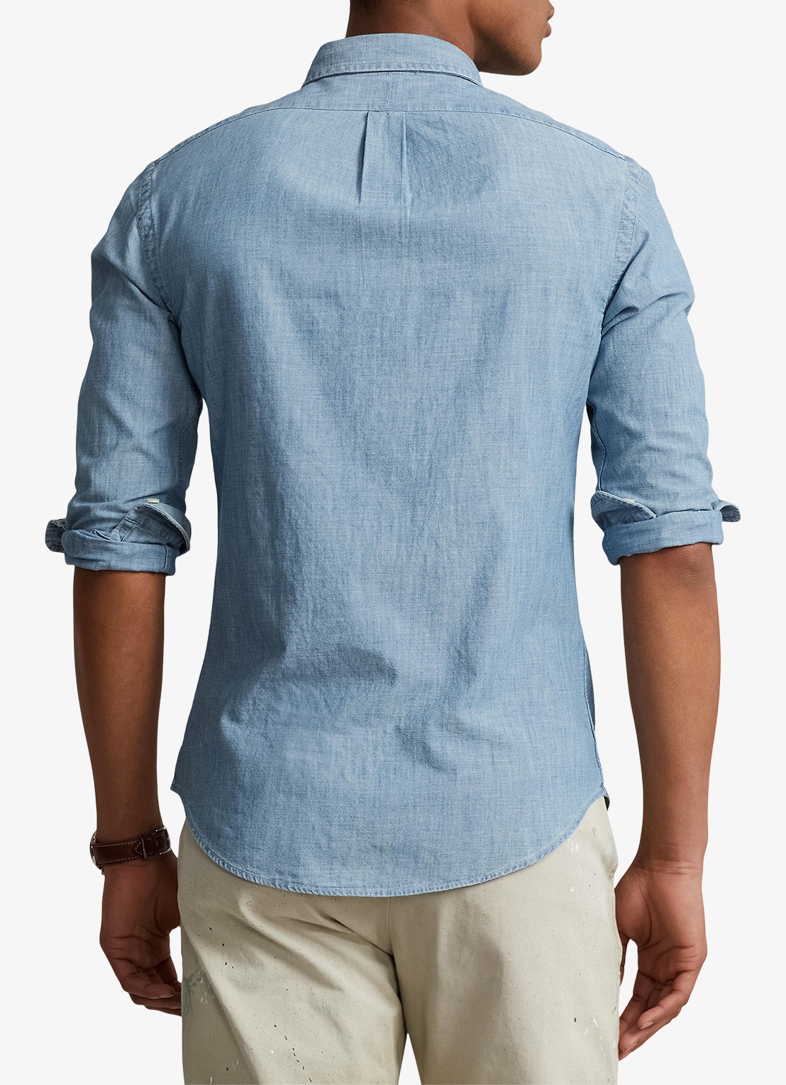 Ralph Lauren Overhemd met button down kraag - achterkant 3 chambray / blauw