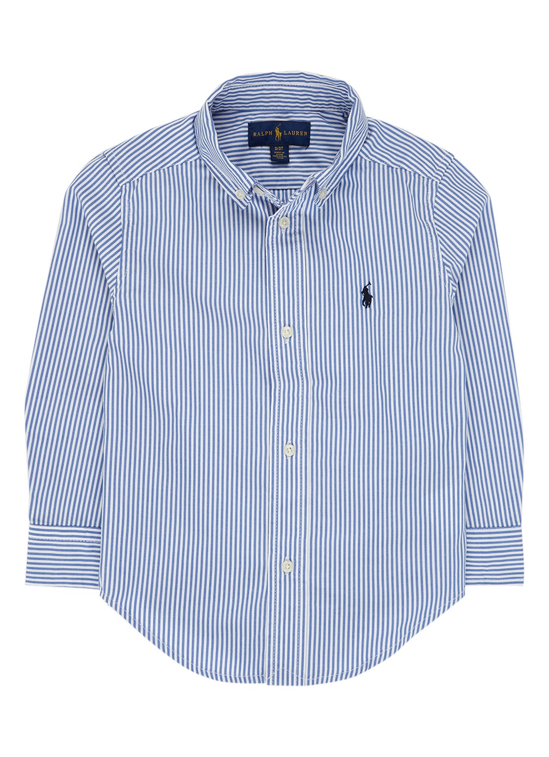 Ralph Lauren Overhemd met logoborduring - voorkant 3 blauw