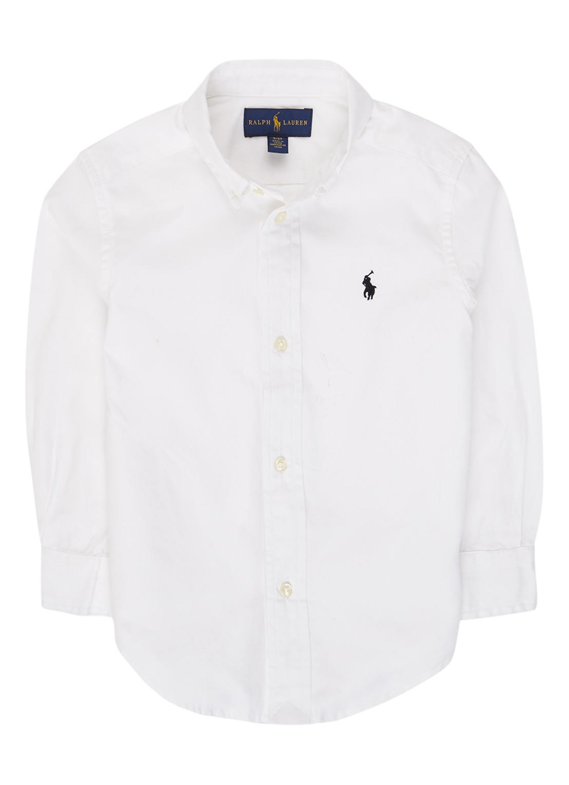 Ralph Lauren Overhemd met logoborduring - voorkant wit