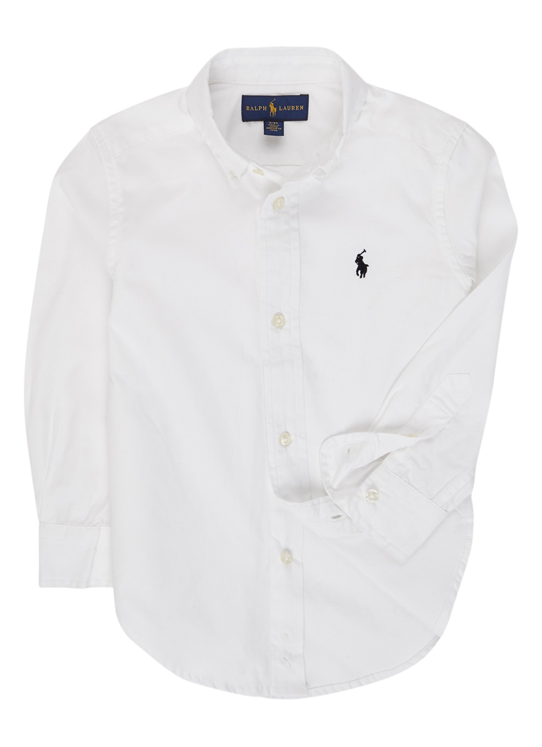 Ralph Lauren Overhemd met logoborduring - voorkant 2 wit