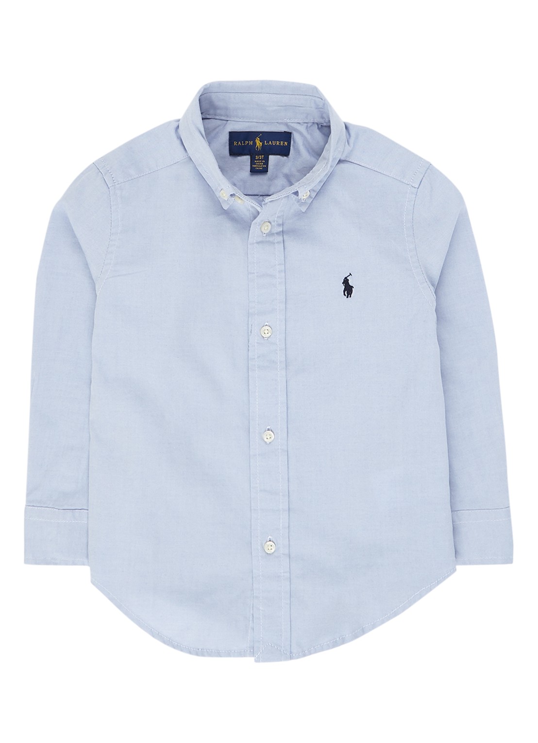 Ralph Lauren Overhemd met logoborduring - voorkant lichtblauw