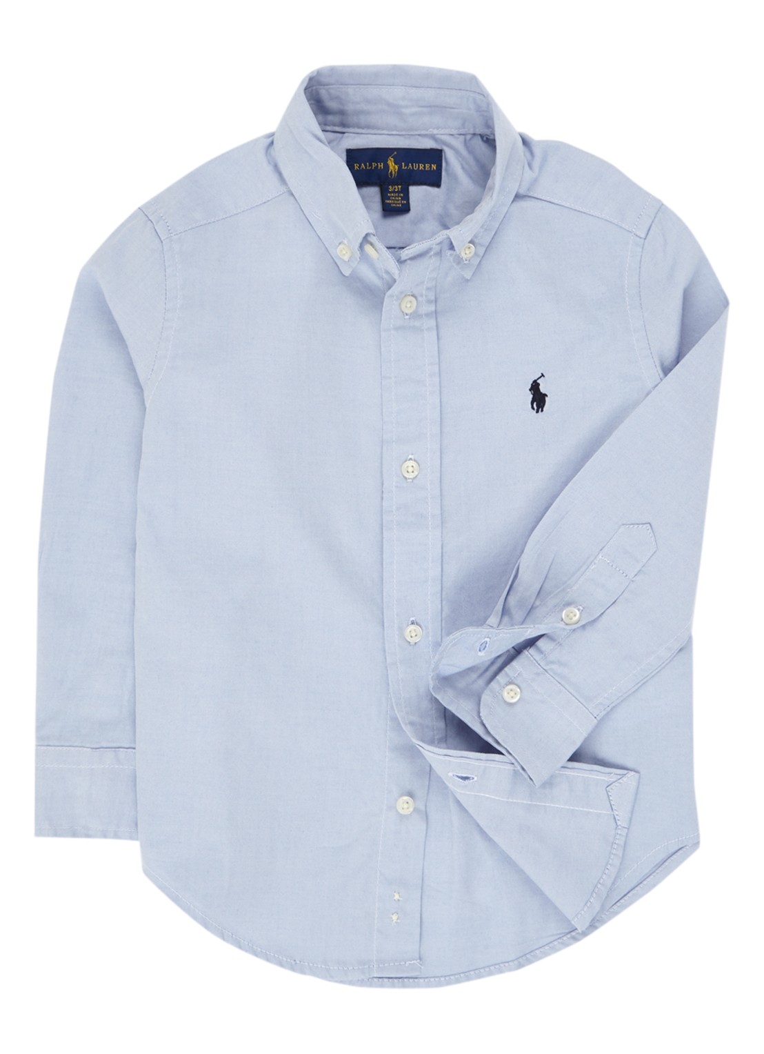 Ralph Lauren Overhemd met logoborduring - voorkant 2 lichtblauw