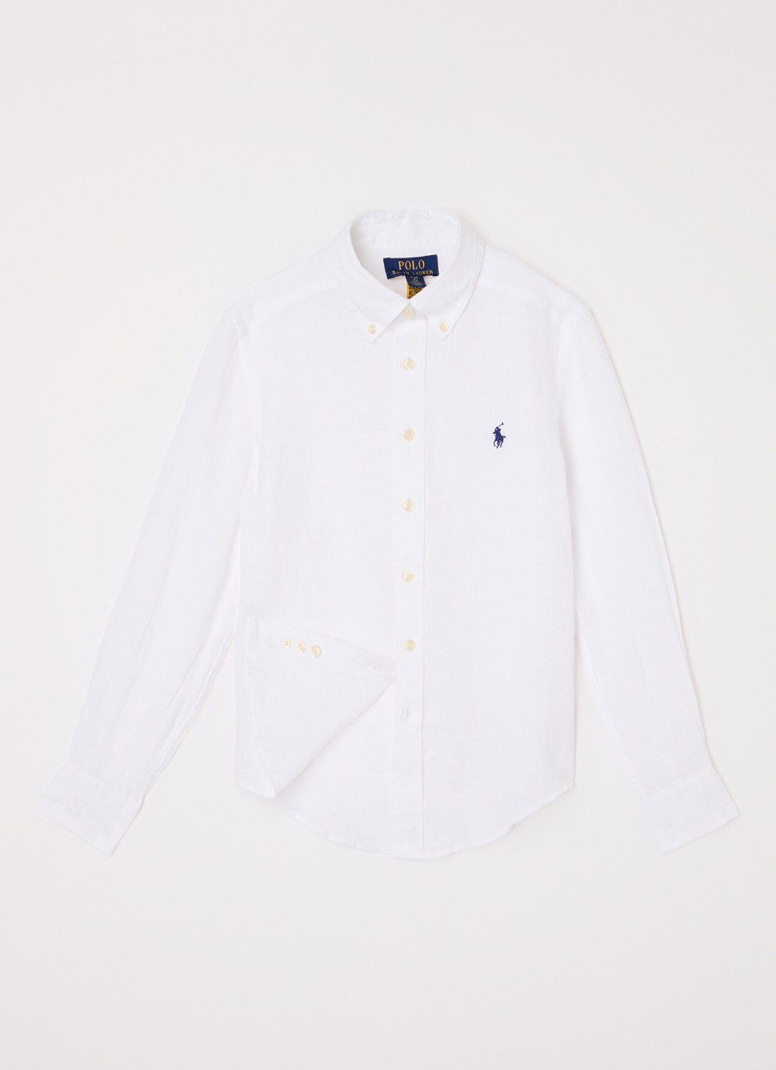 Ralph Lauren Overhemd met logoborduring - voorkant 2 wit