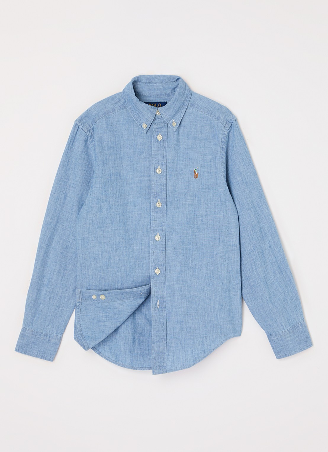 Ralph Lauren Overhemd met logoborduring  - voorkant 2 indigo