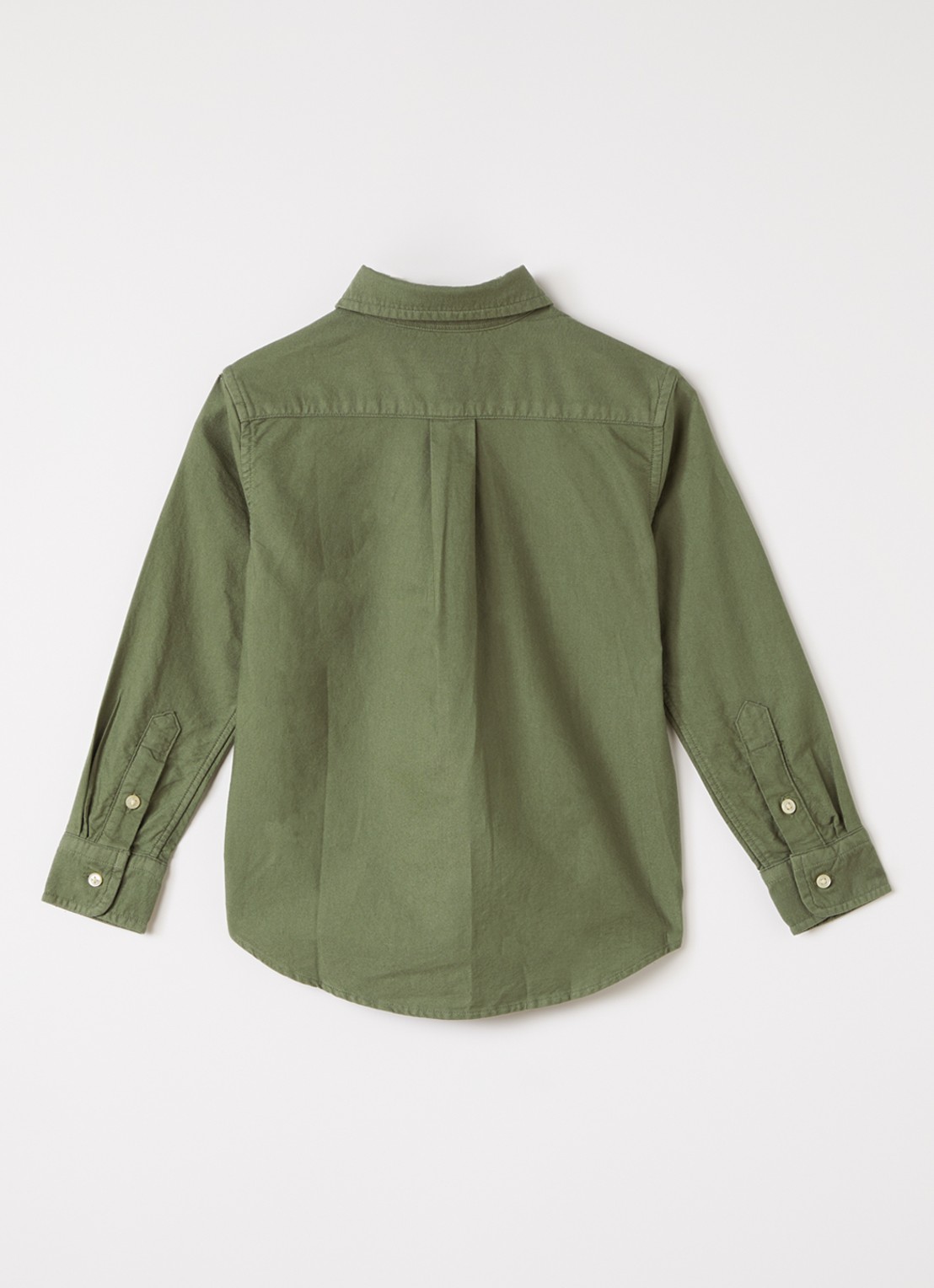 Ralph Lauren Overhemd met logoborduring - voorkant 2 legergroen