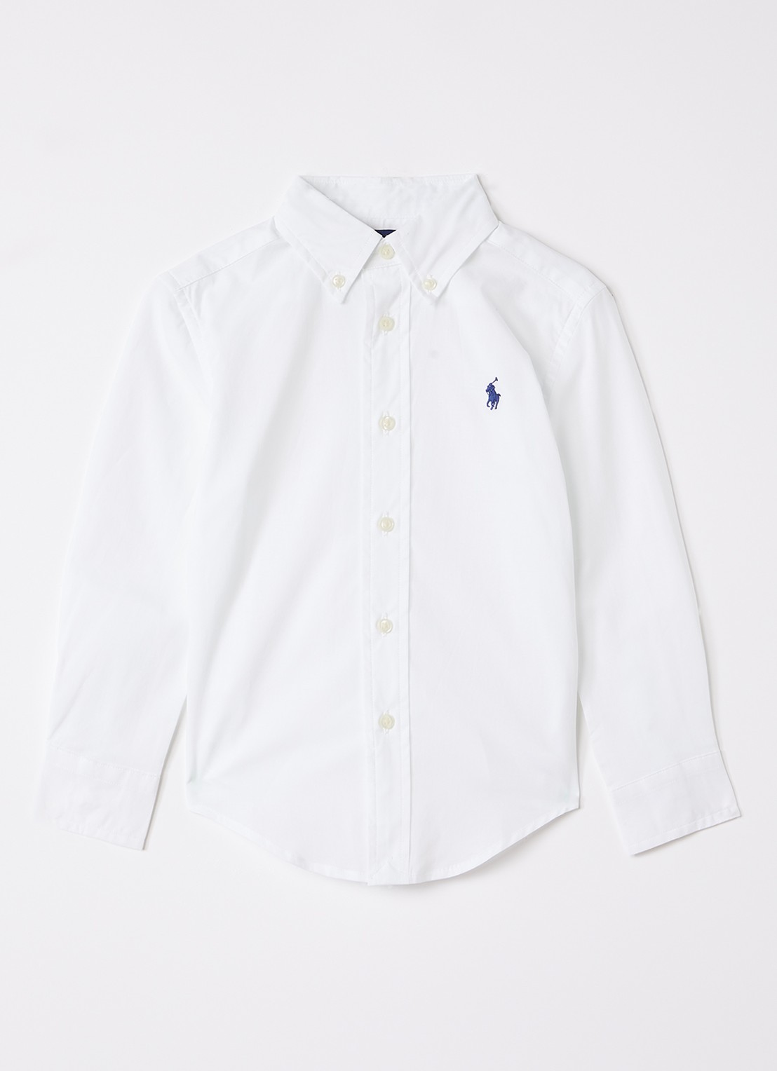 Ralph Lauren Overhemd met logoborduring - voorkant wit