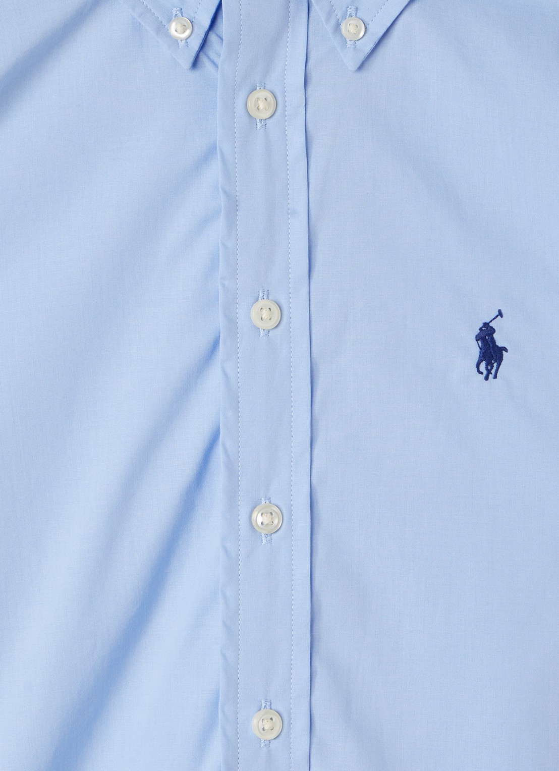 Ralph Lauren Overhemd met logoborduring - detail staalblauw