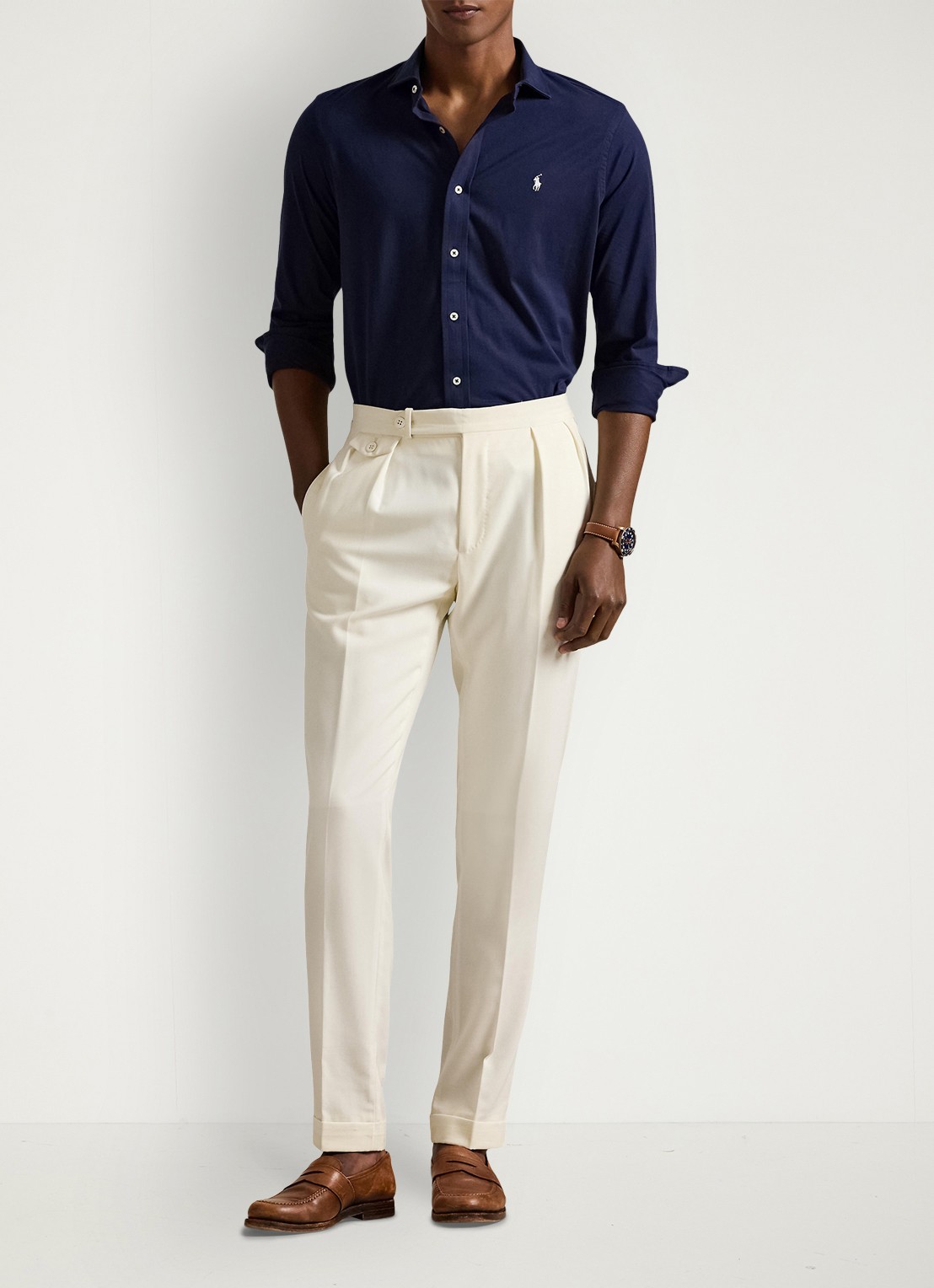 Ralph Lauren Overhemd met logoborduring - voorkant 4 cruise navy / donkerblauw