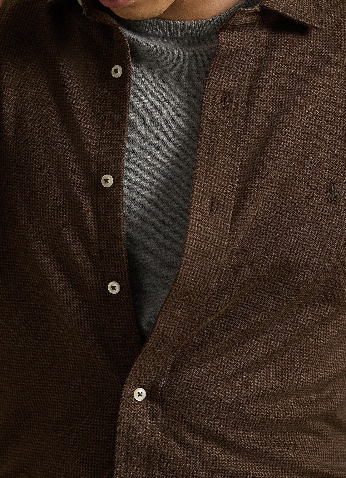 Ralph Lauren Overhemd met logoborduring - detail 2 bruin