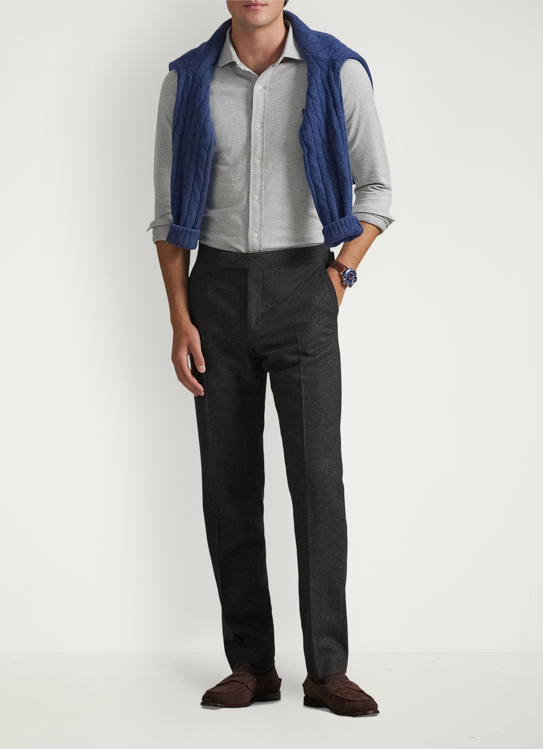 Ralph Lauren Overhemd met logoborduring - voorkant 5 andover cream / creme