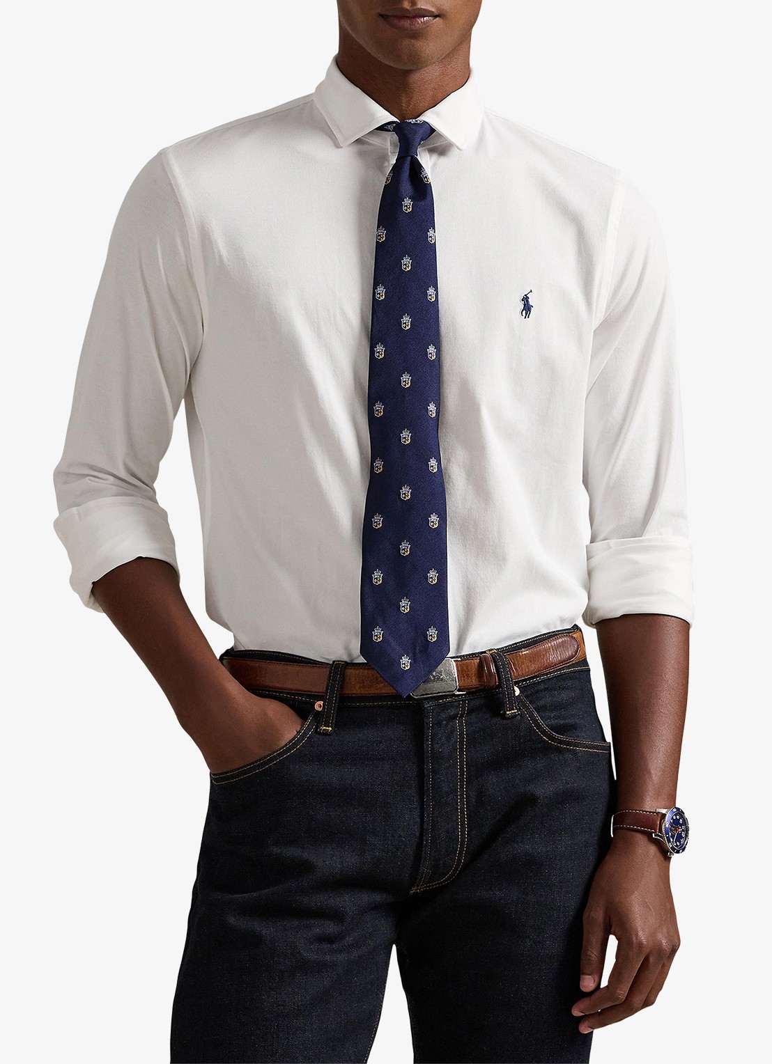 Ralph Lauren Overhemd met logoborduring - detail white / wit