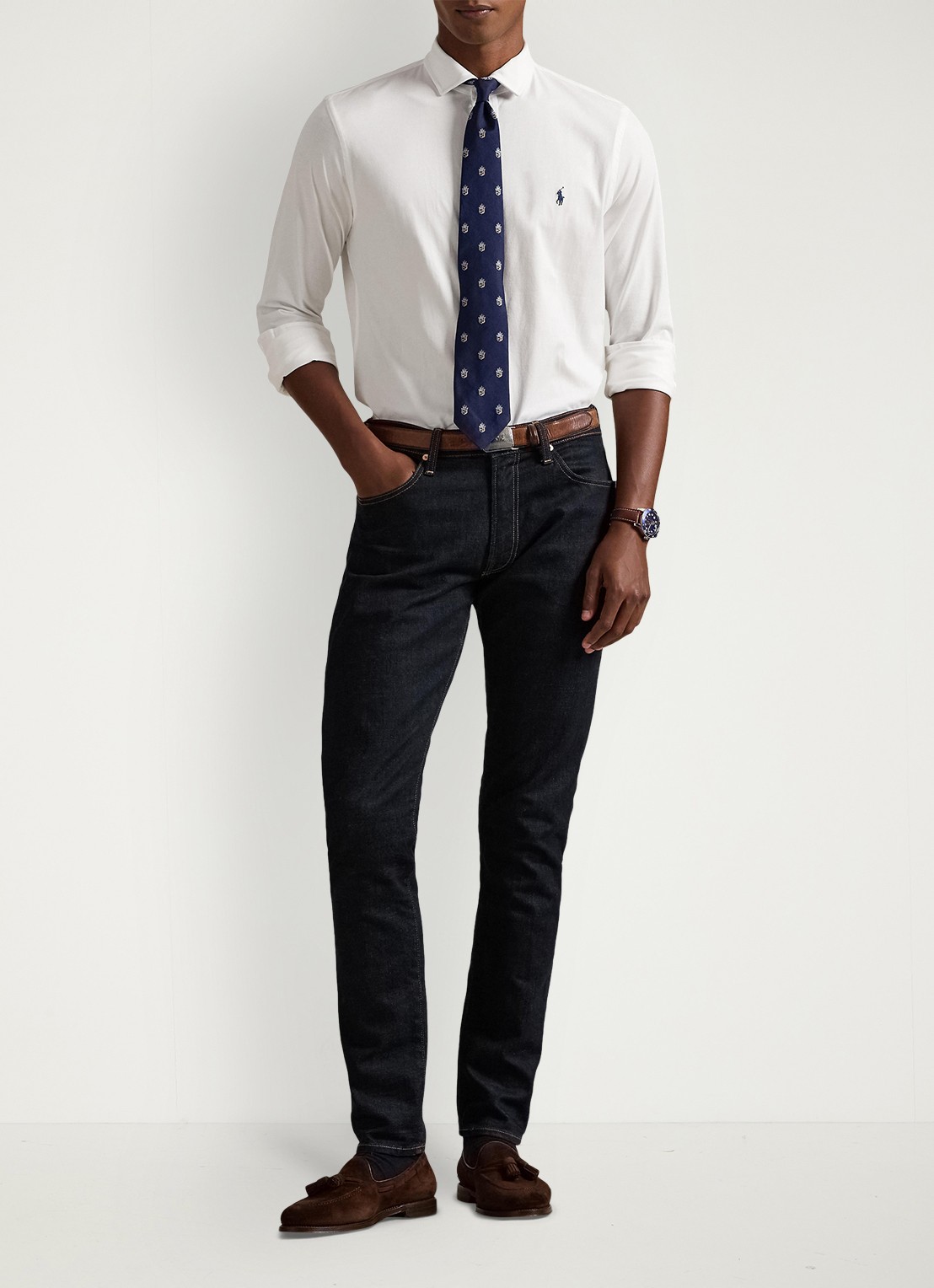 Ralph Lauren Overhemd met logoborduring - voorkant 4 white / wit