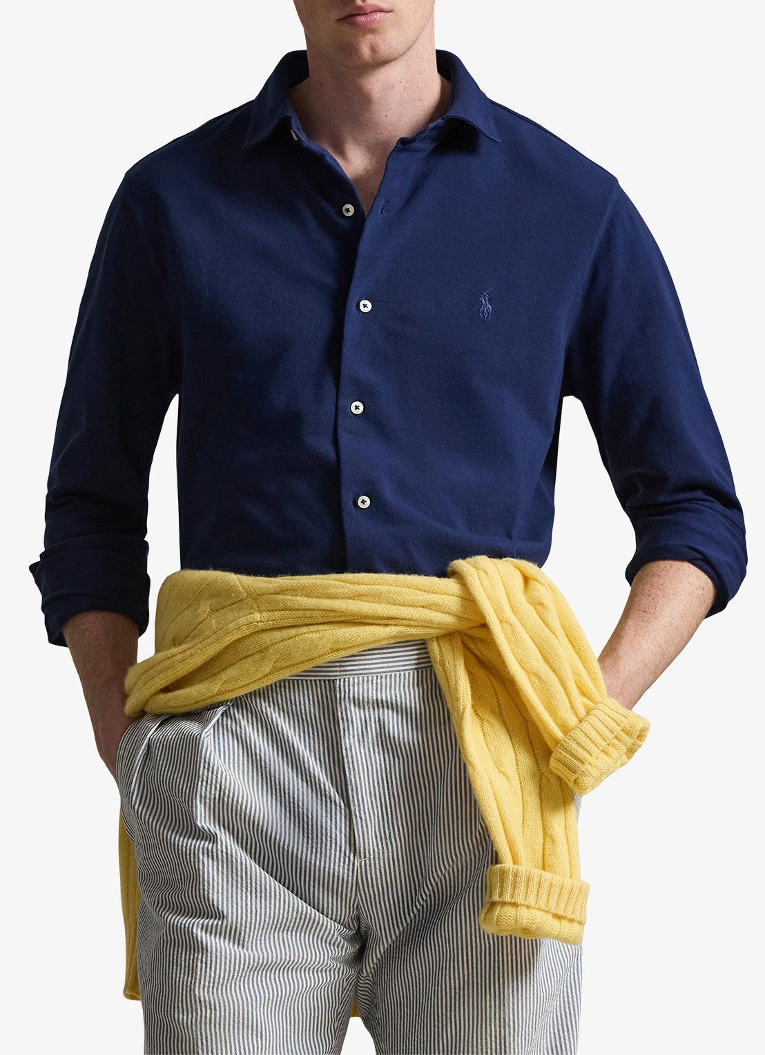 Ralph Lauren Overhemd met logoborduring - detail 3 dark cobalt / donkerblauw