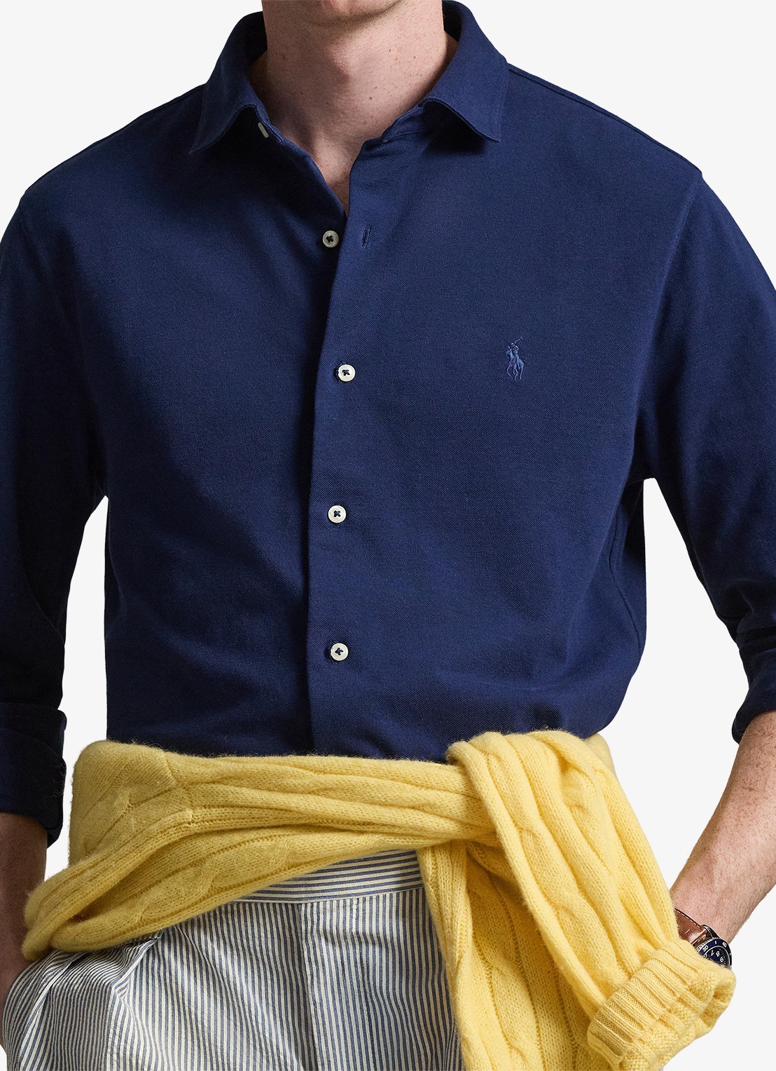 Ralph Lauren Overhemd met logoborduring - detail 4 dark cobalt / donkerblauw
