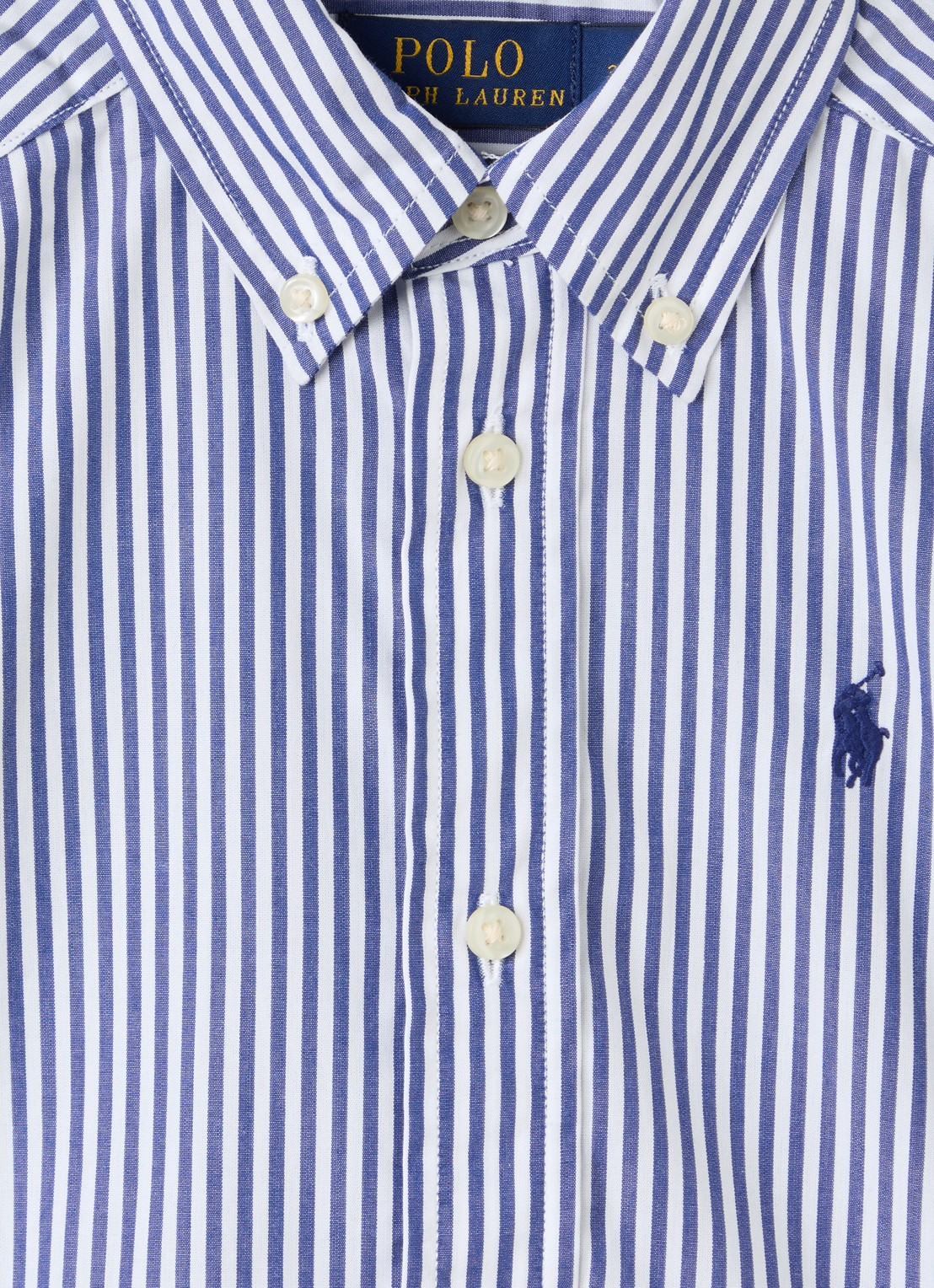 Ralph Lauren Overhemd met streepprint en logoborduring - detail 3 indigo