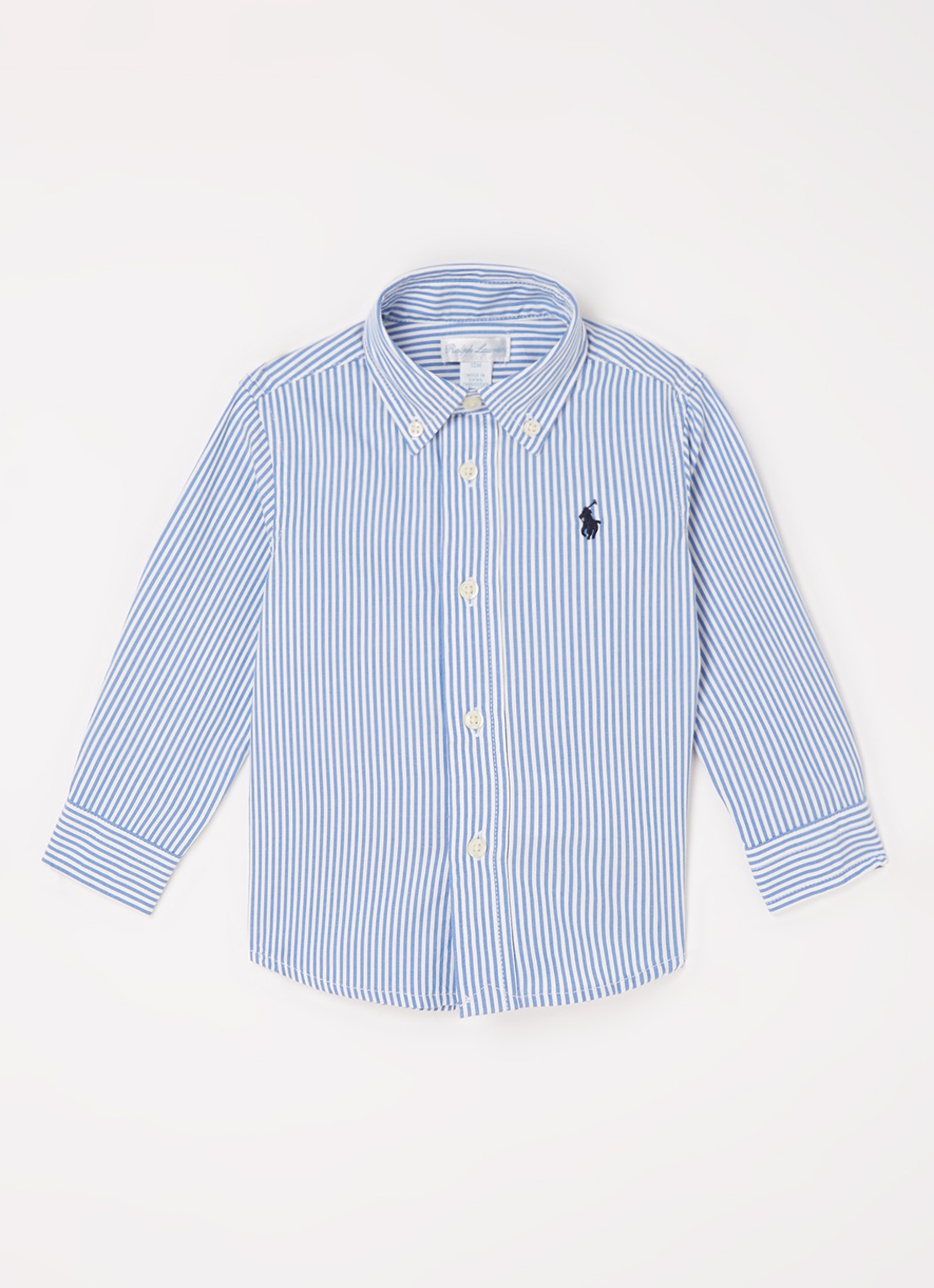 Ralph Lauren Overhemd met streepprint - voorkant 2 blauw