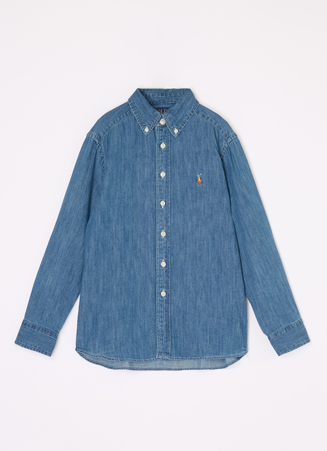 Ralph Lauren Overhemd van chambray - voorkant indigo