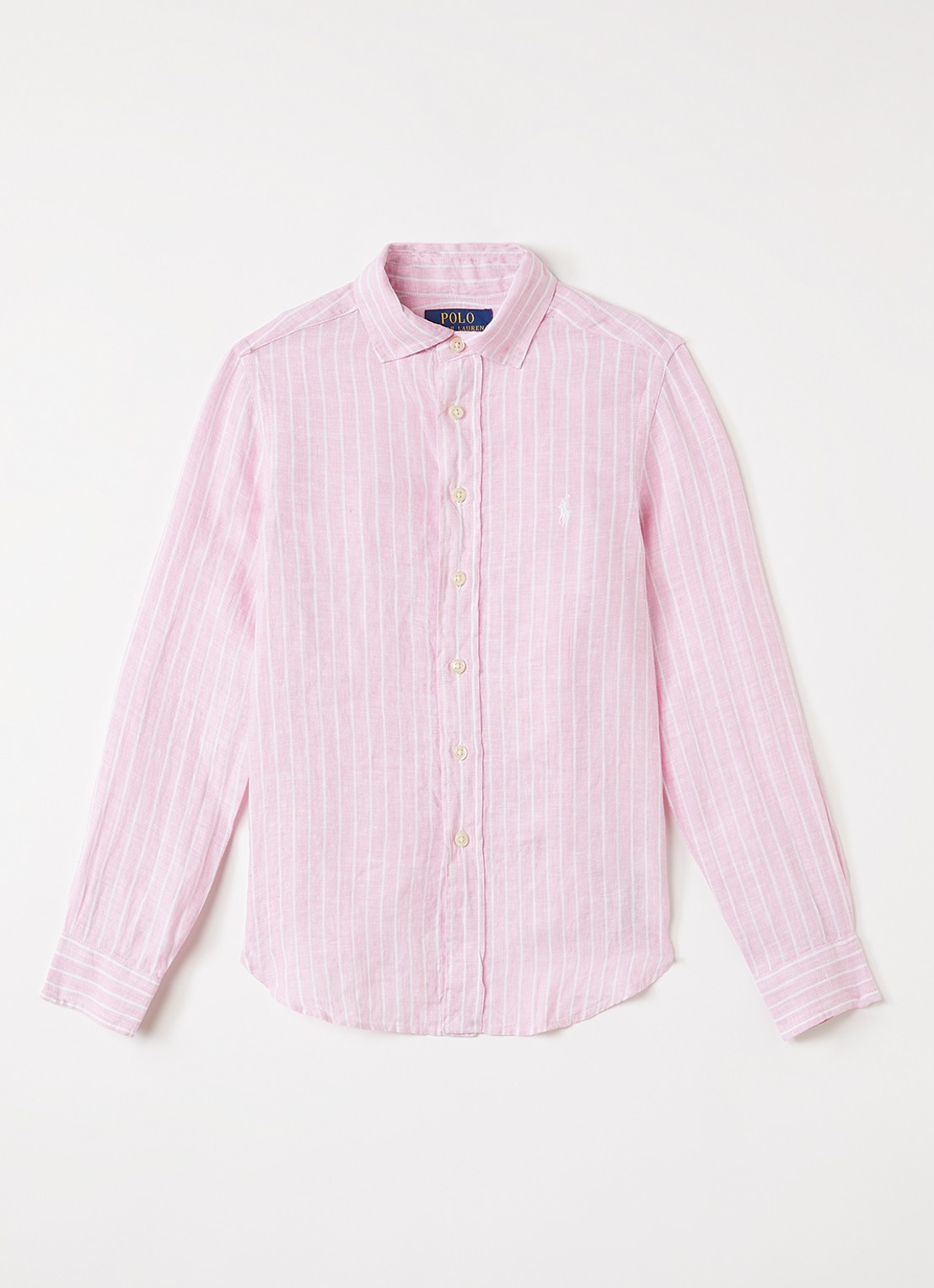 Ralph Lauren Overhemd van linnen met streepprint - voorkant 2 roze