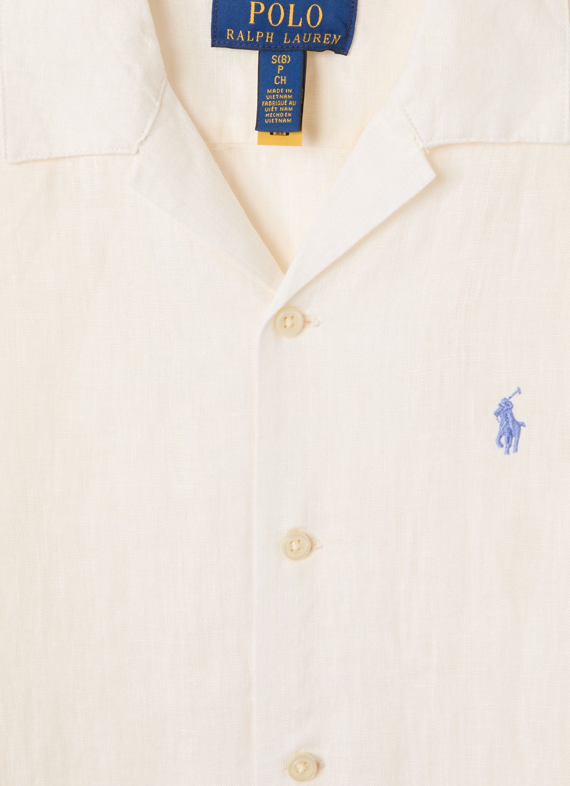 Ralph Lauren Overhemd van linnen  - detail creme