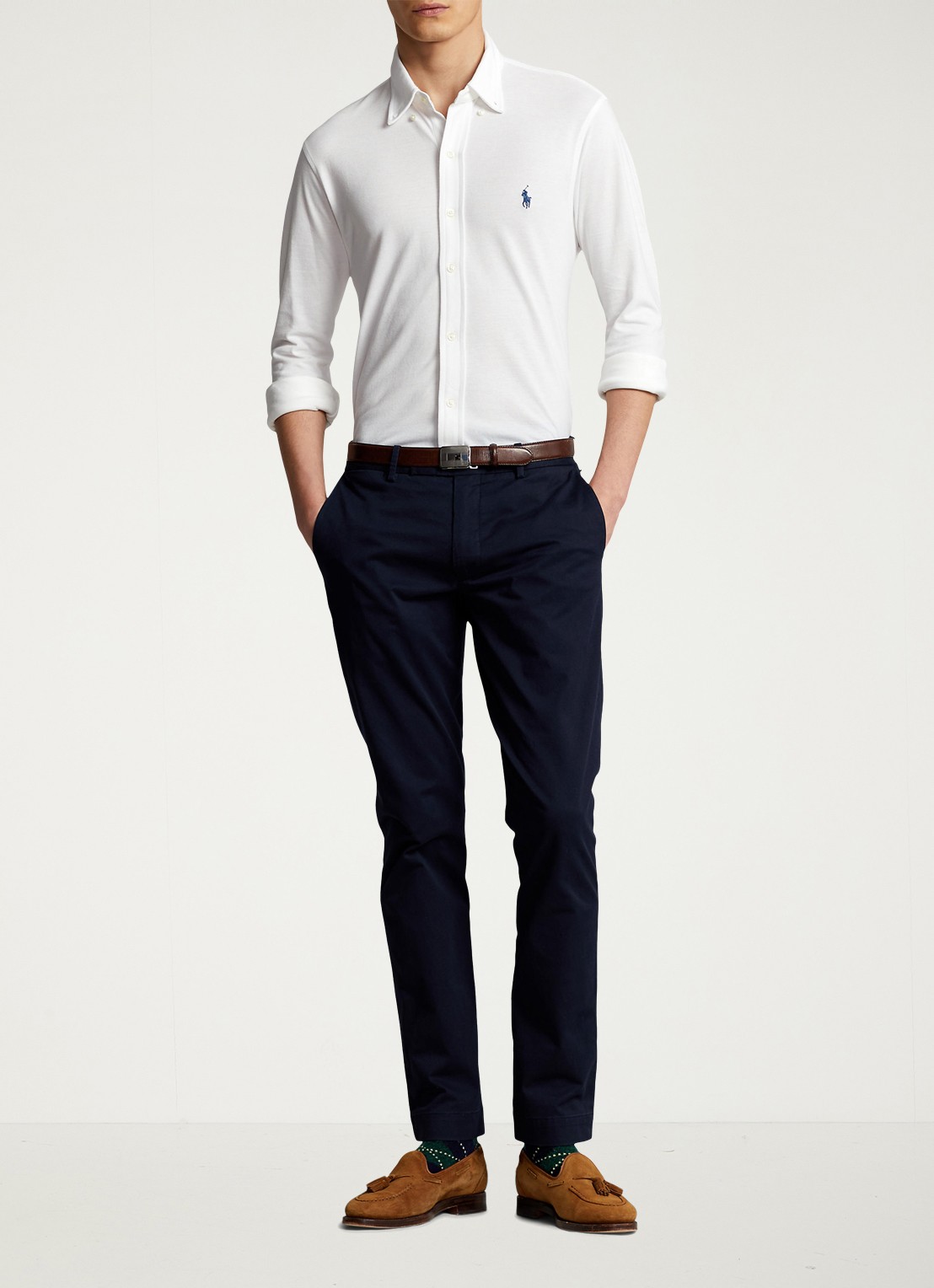 Ralph Lauren Overhemd van piqué katoen - voorkant 4 white / wit