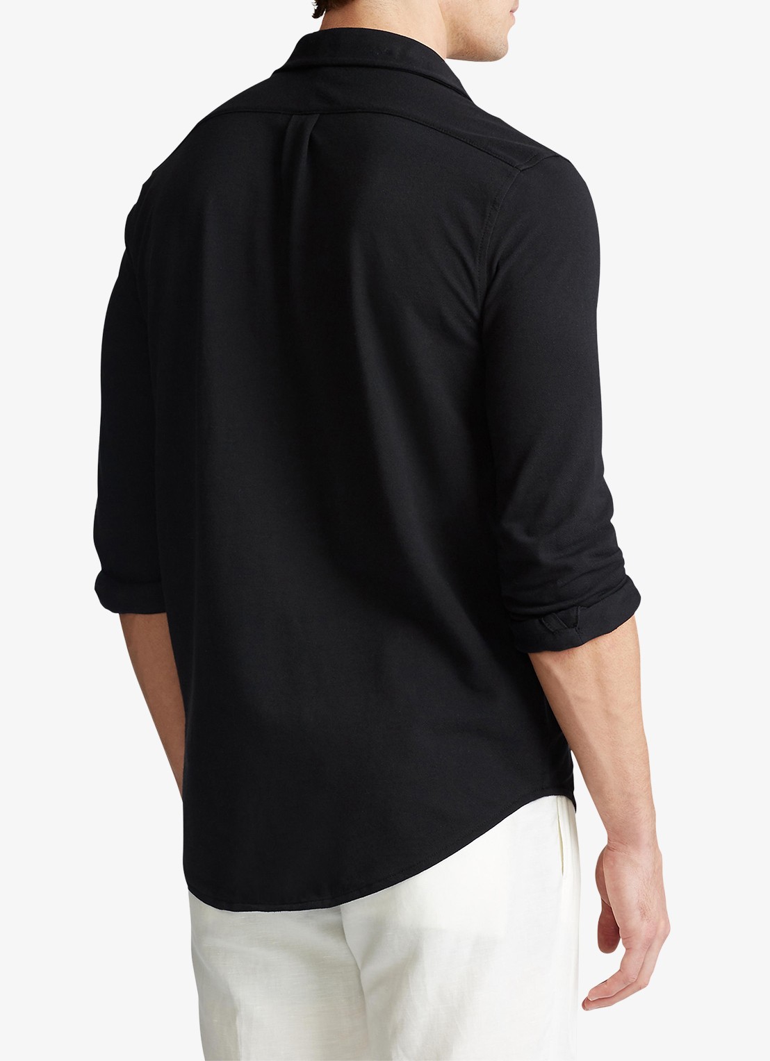 Ralph Lauren Overhemd van piqué katoen - achterkant 3 polo black / zwart