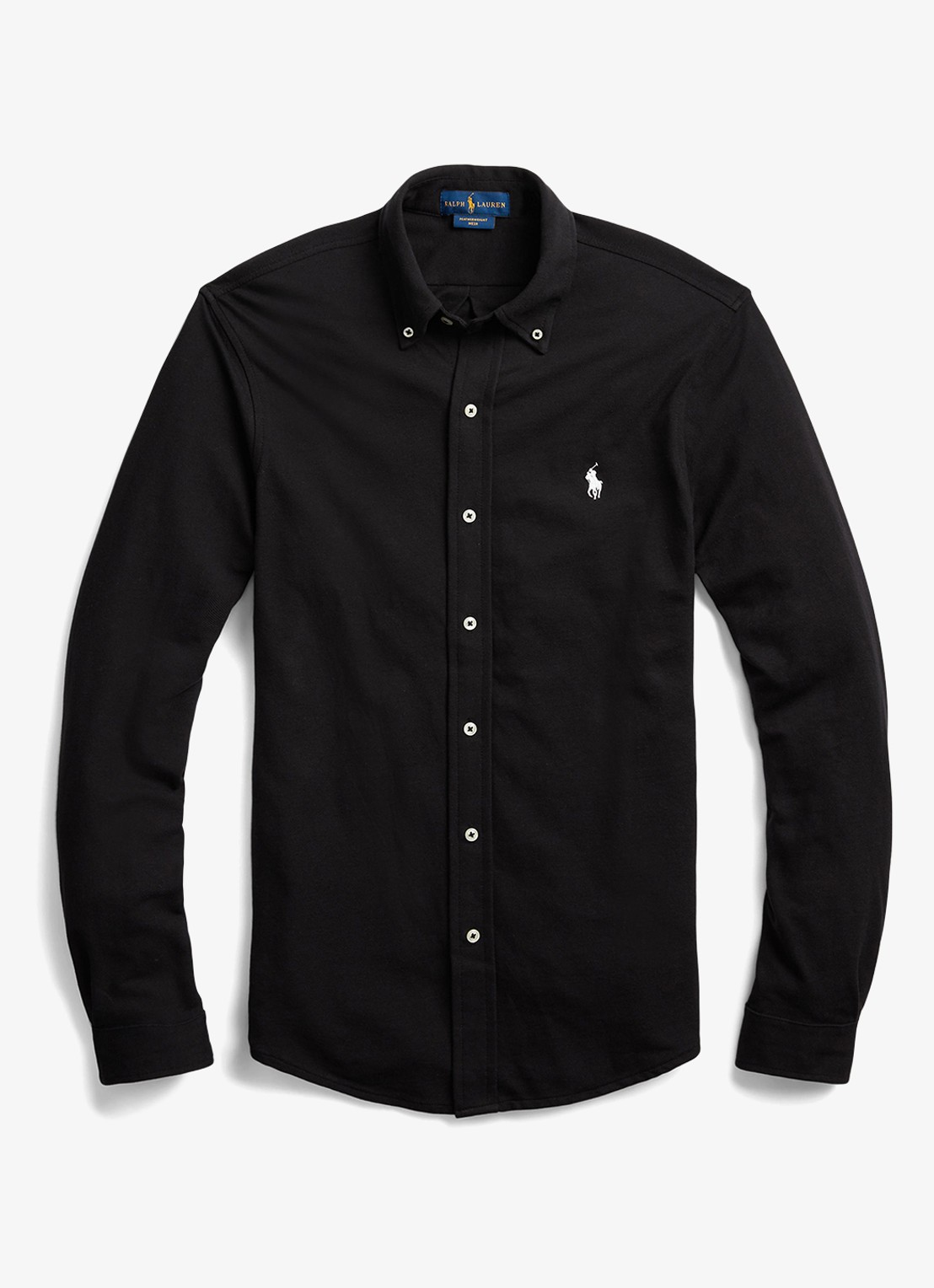 Ralph Lauren Overhemd van piqué katoen - voorkant polo black / zwart