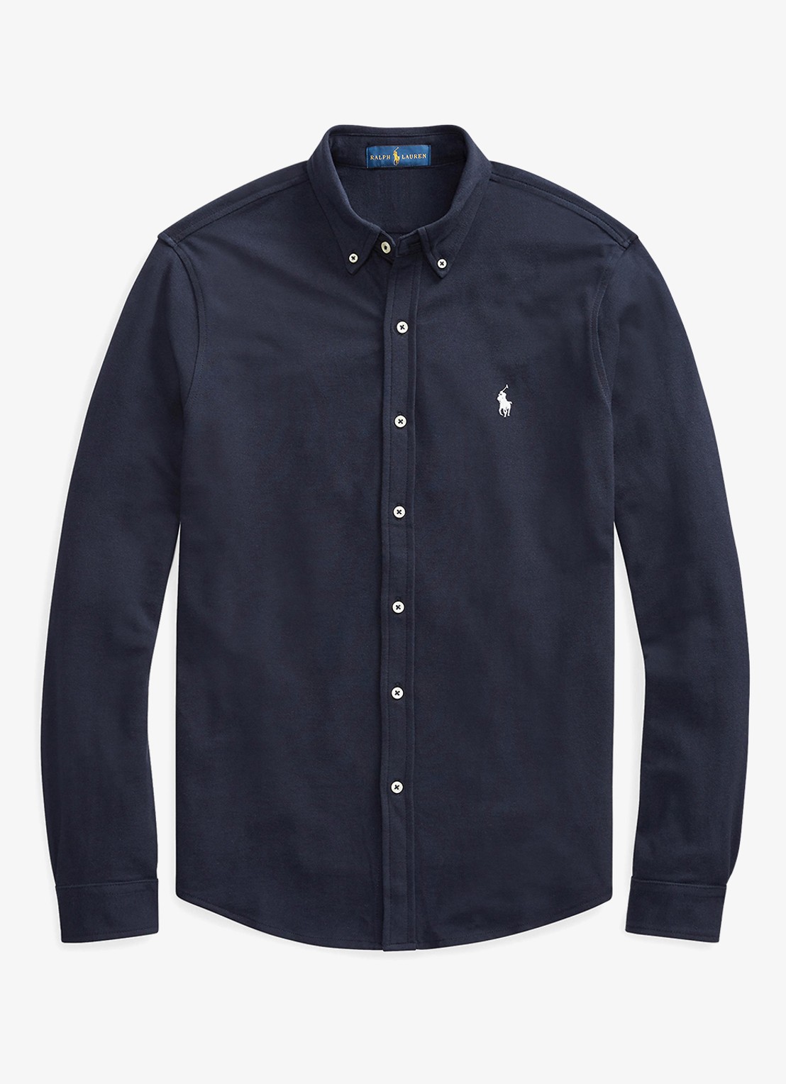 Ralph Lauren Overhemd van piqué katoen - voorkant 3 aviator navy / donkerblauw