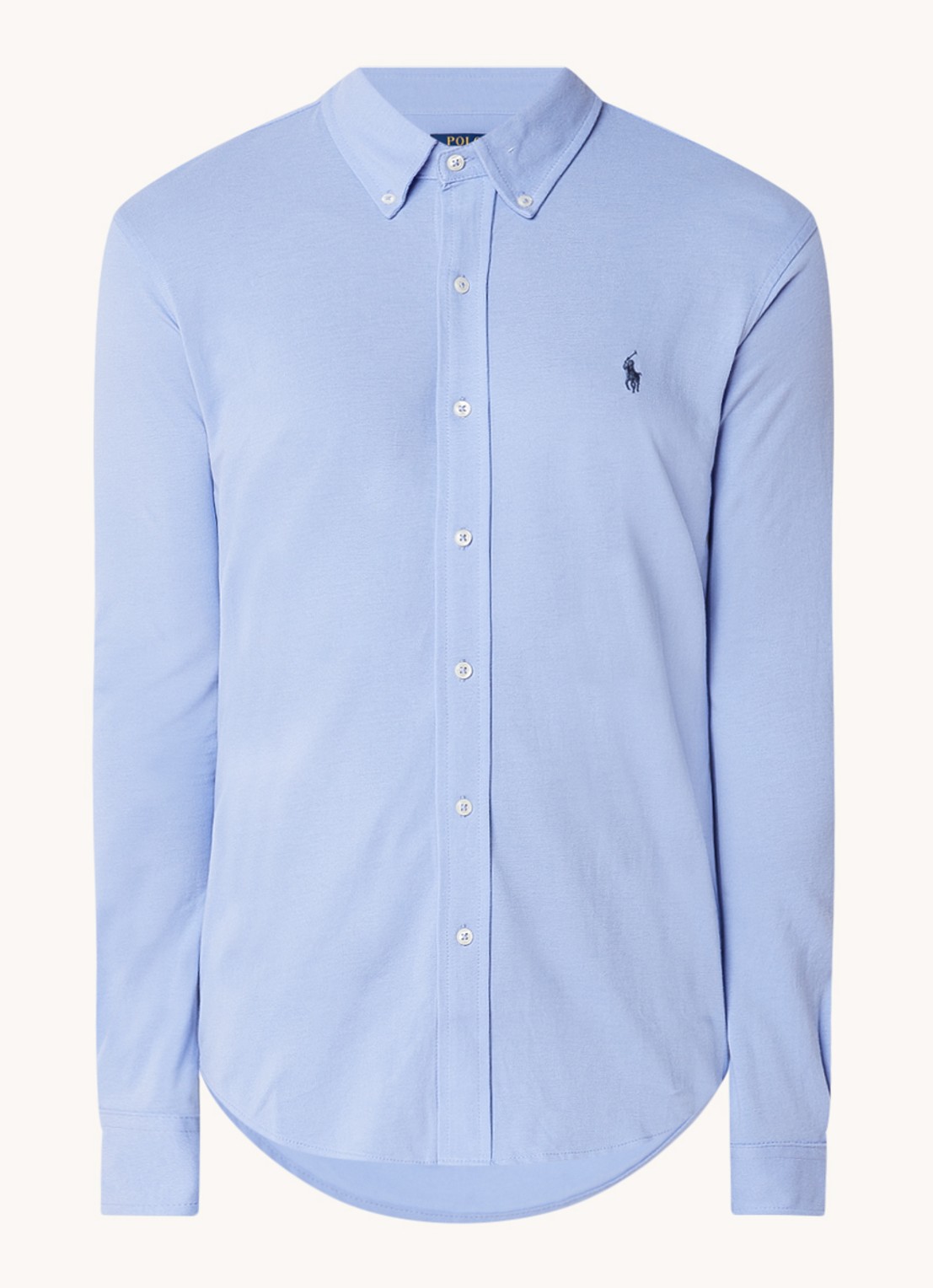 Ralph Lauren Overhemd van piqué katoen - voorkant 2 lafayette blue / blauw