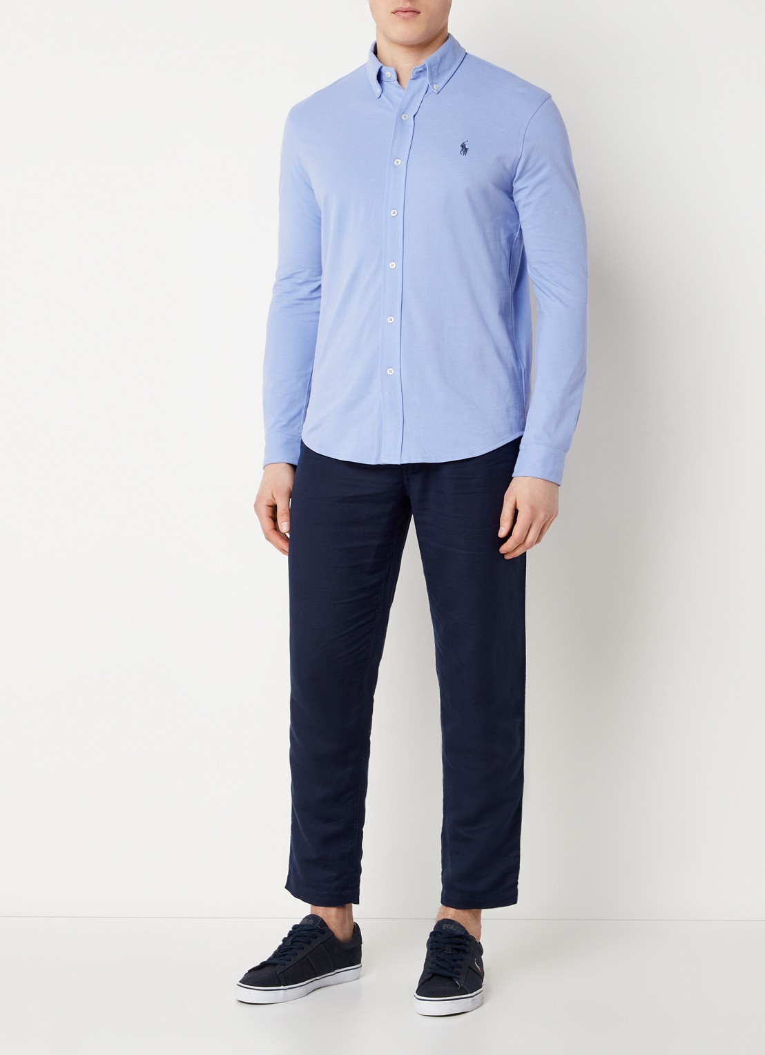 Ralph Lauren Overhemd van piqué katoen - voorkant 3 lafayette blue / blauw
