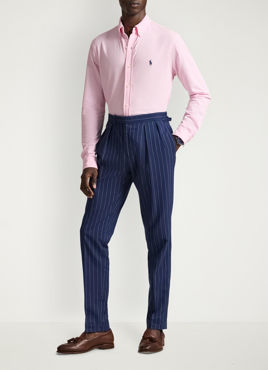 Ralph Lauren Overhemd van piqué katoen - voorkant 5 caramel pink c7952-3vi8