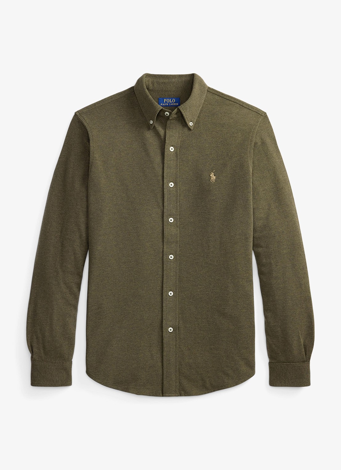 Ralph Lauren Overhemd van piqué katoen - voorkant 4 wilson olive heather / bruin