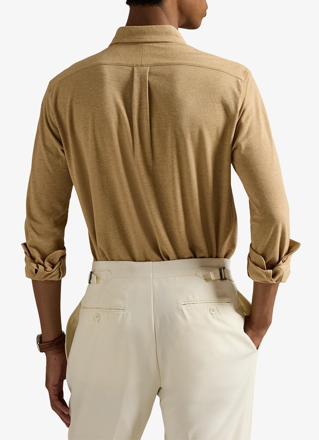 Ralph Lauren Overhemd van piqué katoen - achterkant 4 classic camel heather / beige