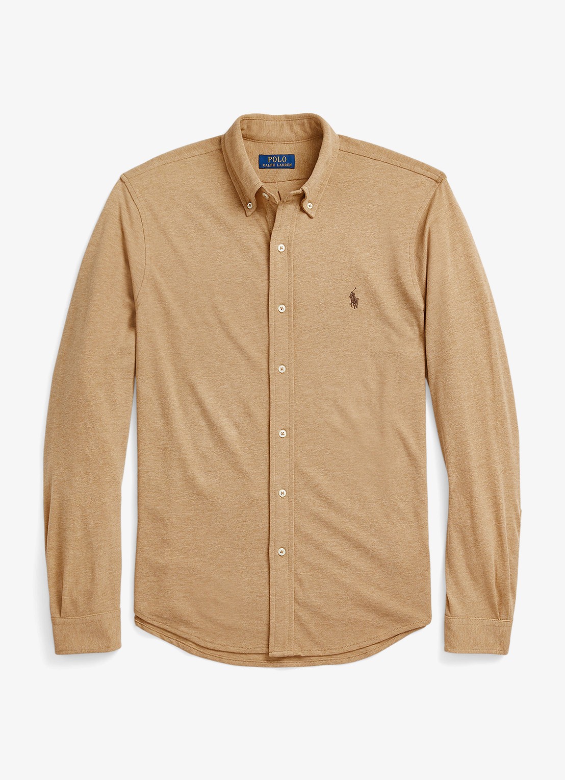Ralph Lauren Overhemd van piqué katoen - voorkant 3 classic camel heather / beige