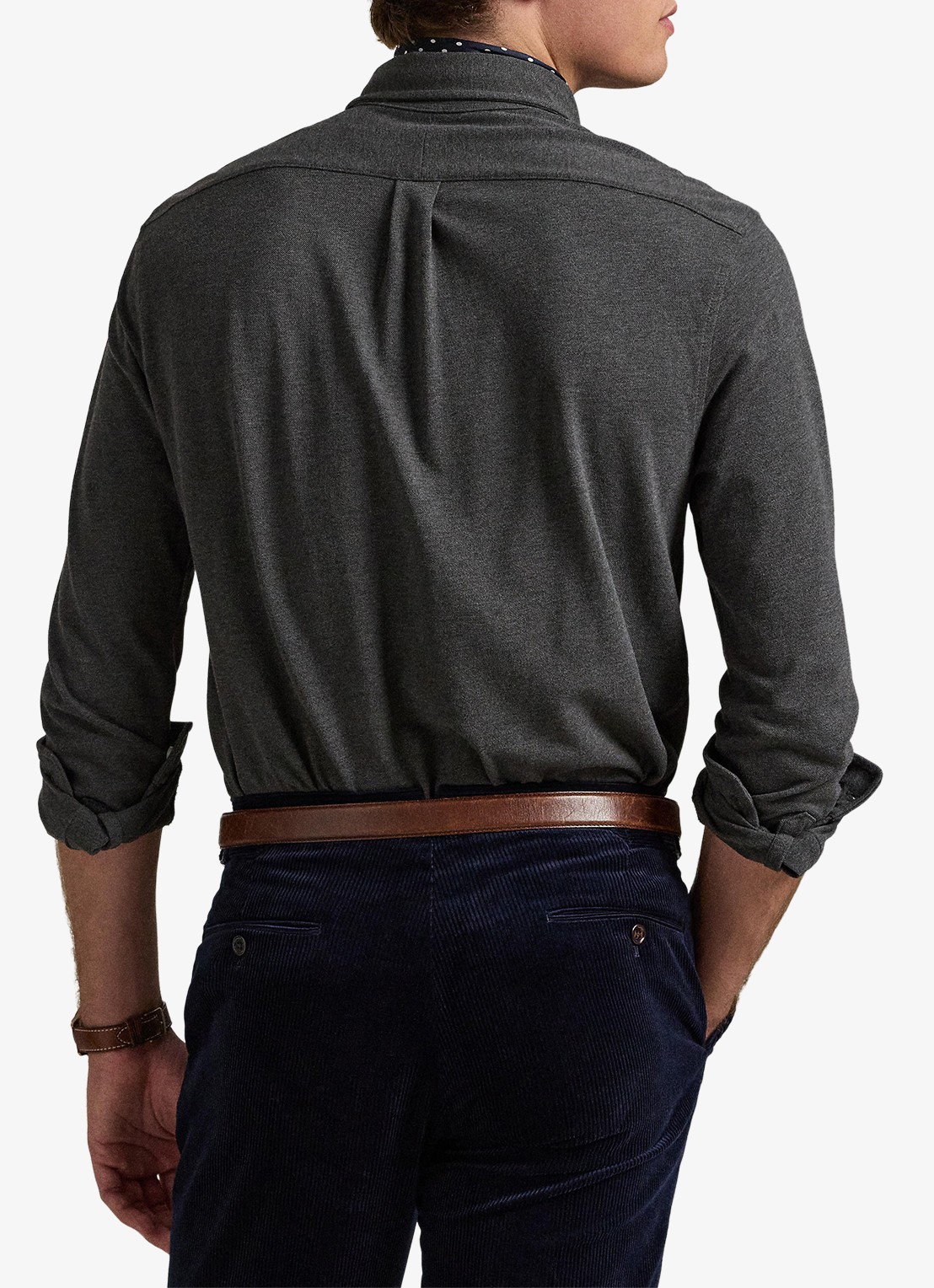 Ralph Lauren Overhemd van piqué katoen - achterkant 3 windsor heather / donkergrijs
