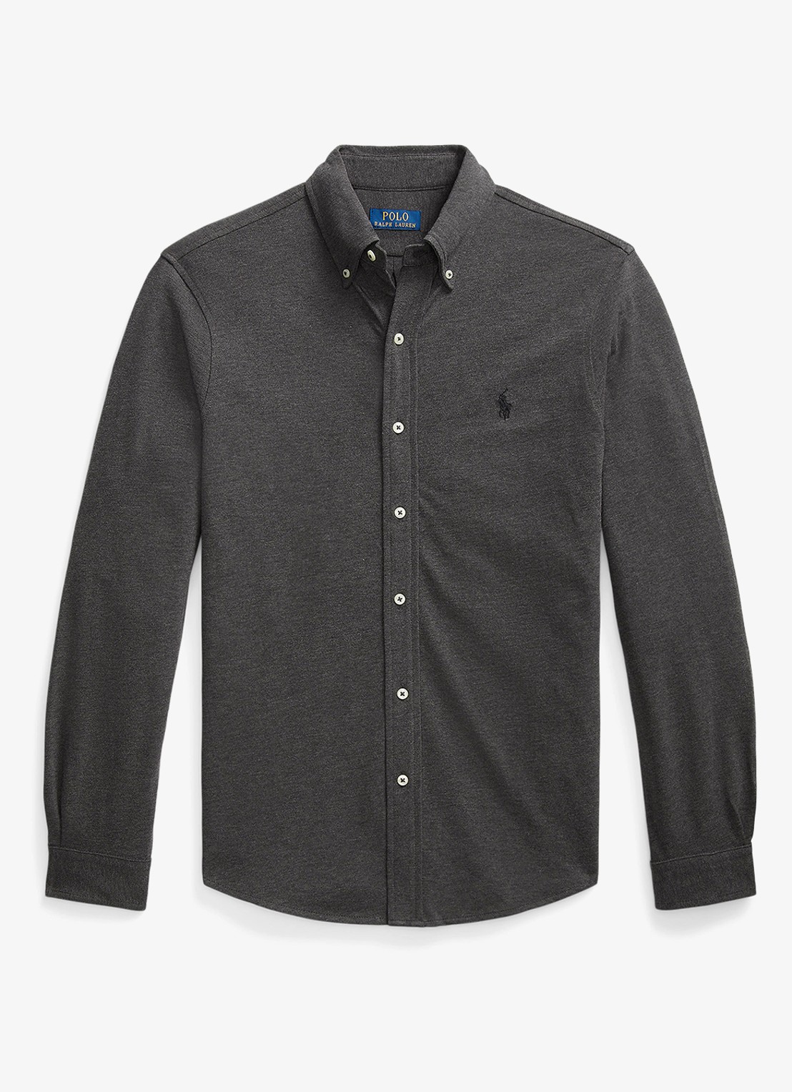 Ralph Lauren Overhemd van piqué katoen - voorkant 4 windsor heather / donkergrijs