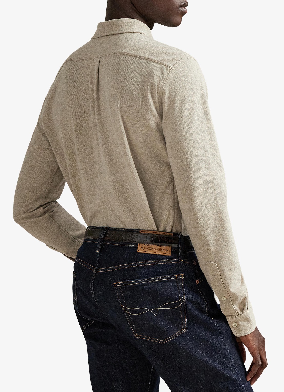 Ralph Lauren Overhemd van piqué katoen - achterkant 3 tuscan beige heather / beige