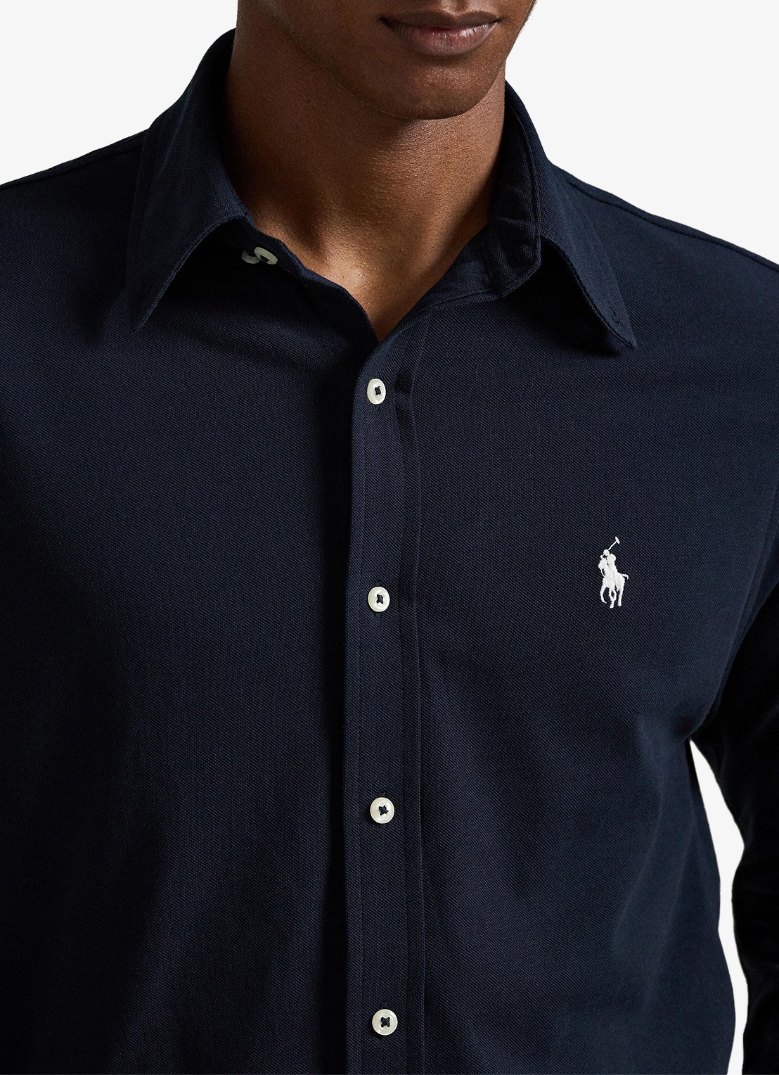 Ralph Lauren Overhemd van piqué katoen - detail 2 aviator navy / donkerblauw