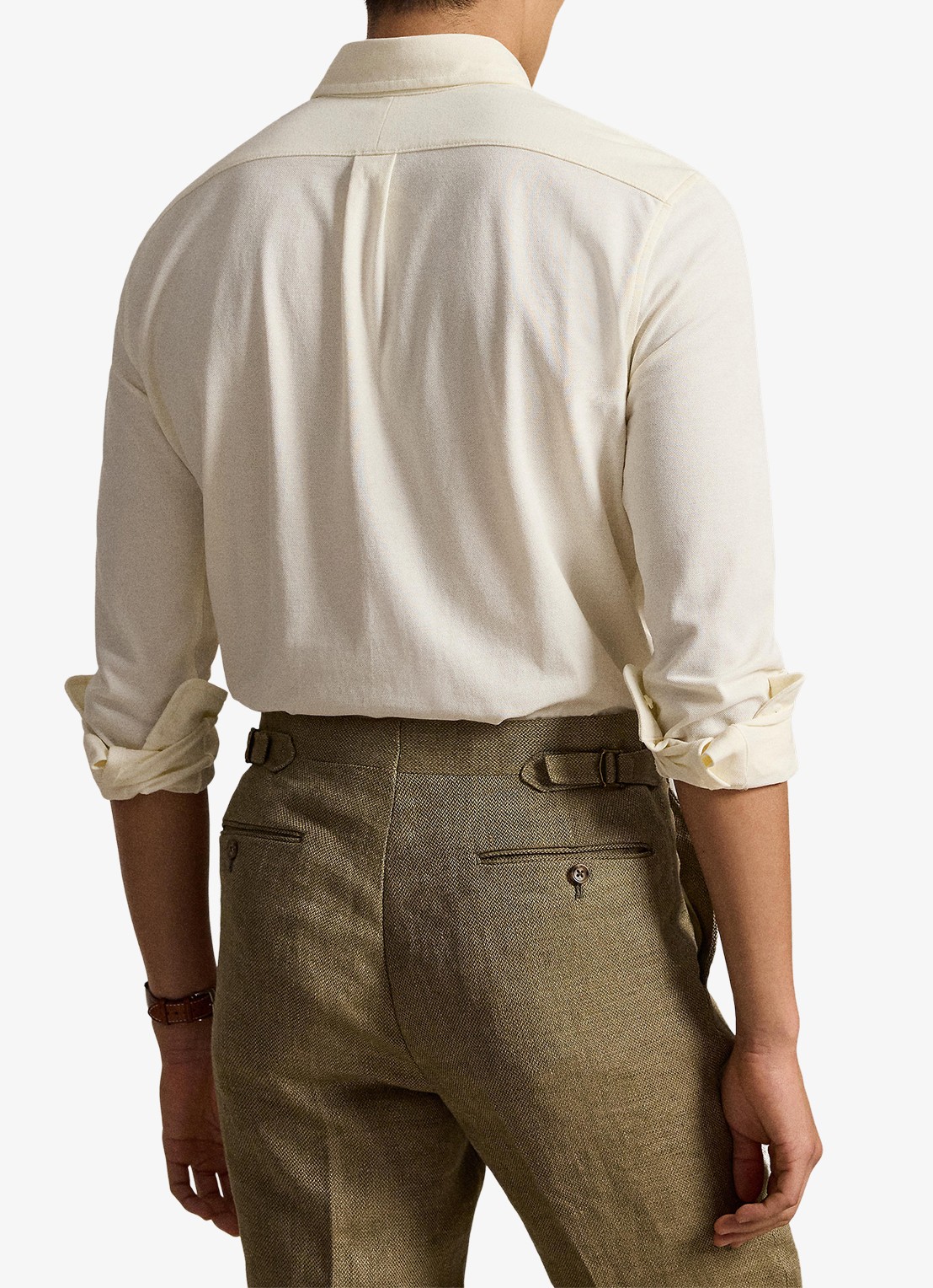 Ralph Lauren Overhemd van piqué katoen - achterkant pale cream / crème