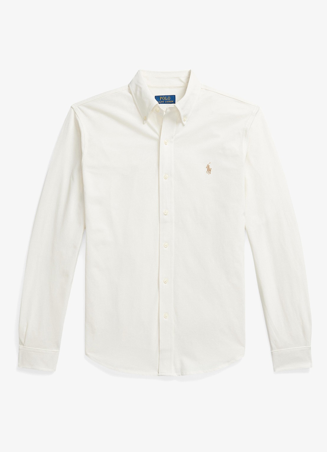 Ralph Lauren Overhemd van piqué katoen - voorkant 4 pale cream / crème