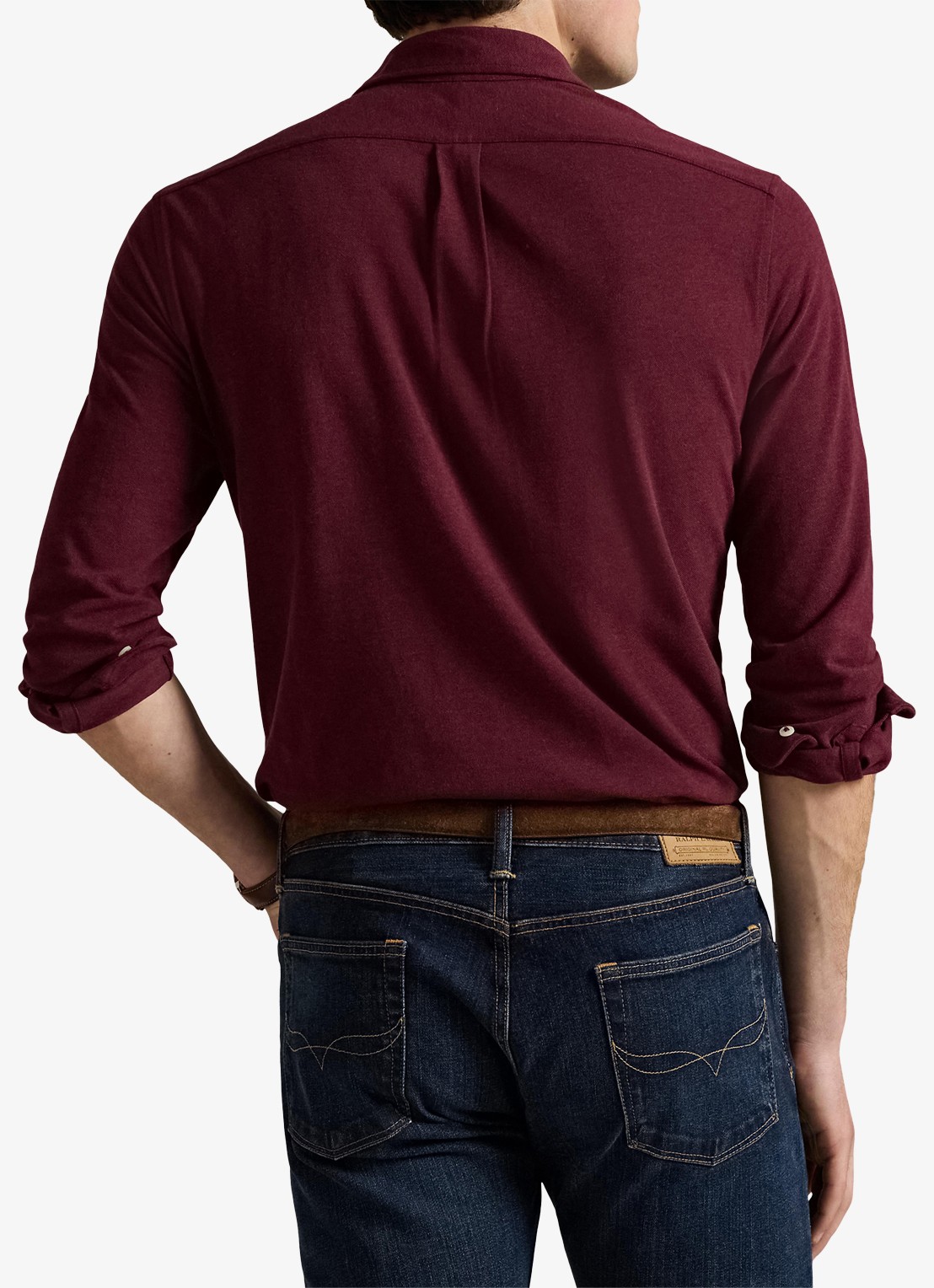 Ralph Lauren Overhemd van piqué katoen - achterkant spring wine heather / wijnrood