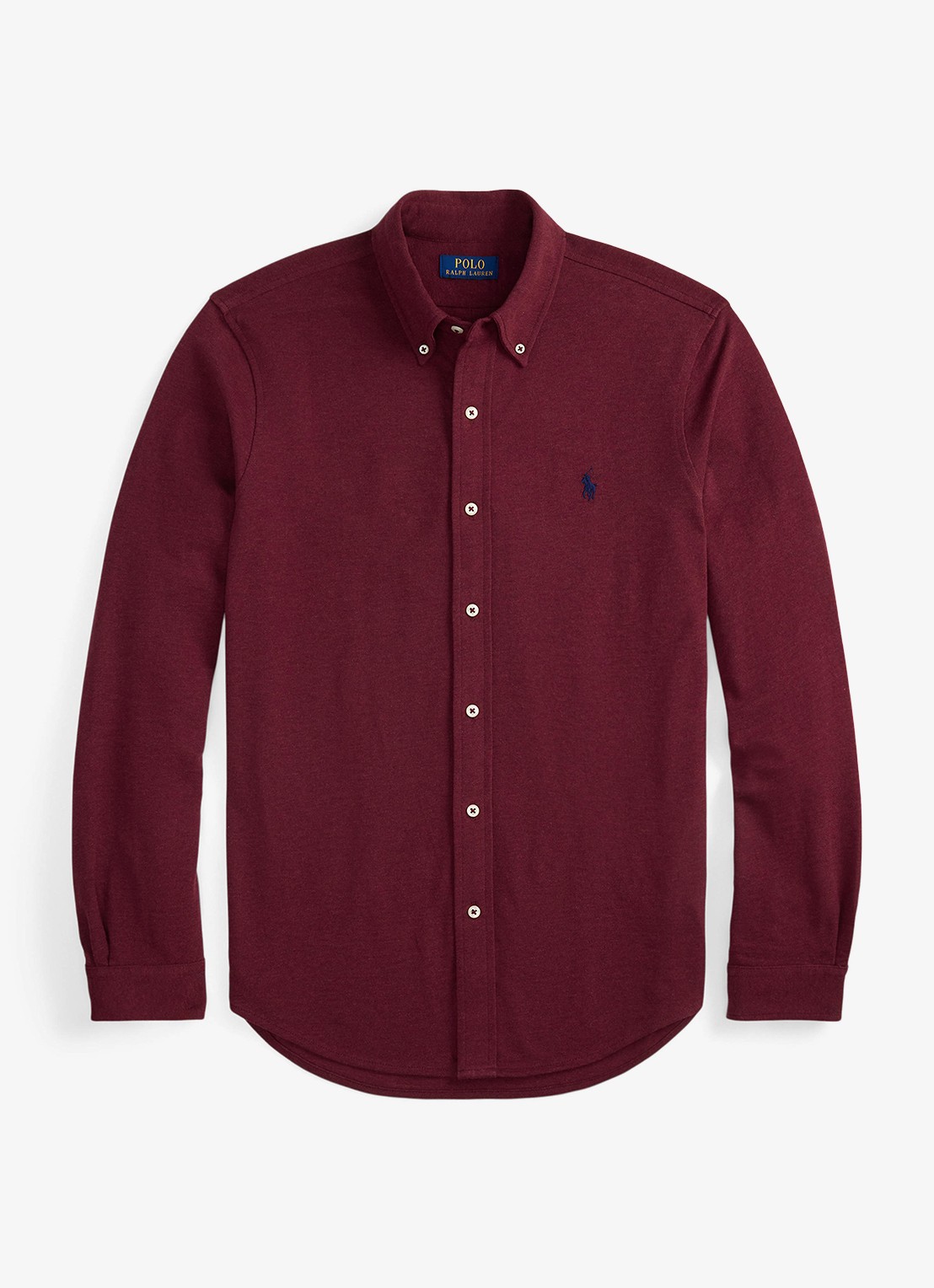 Ralph Lauren Overhemd van piqué katoen - voorkant 4 spring wine heather / wijnrood