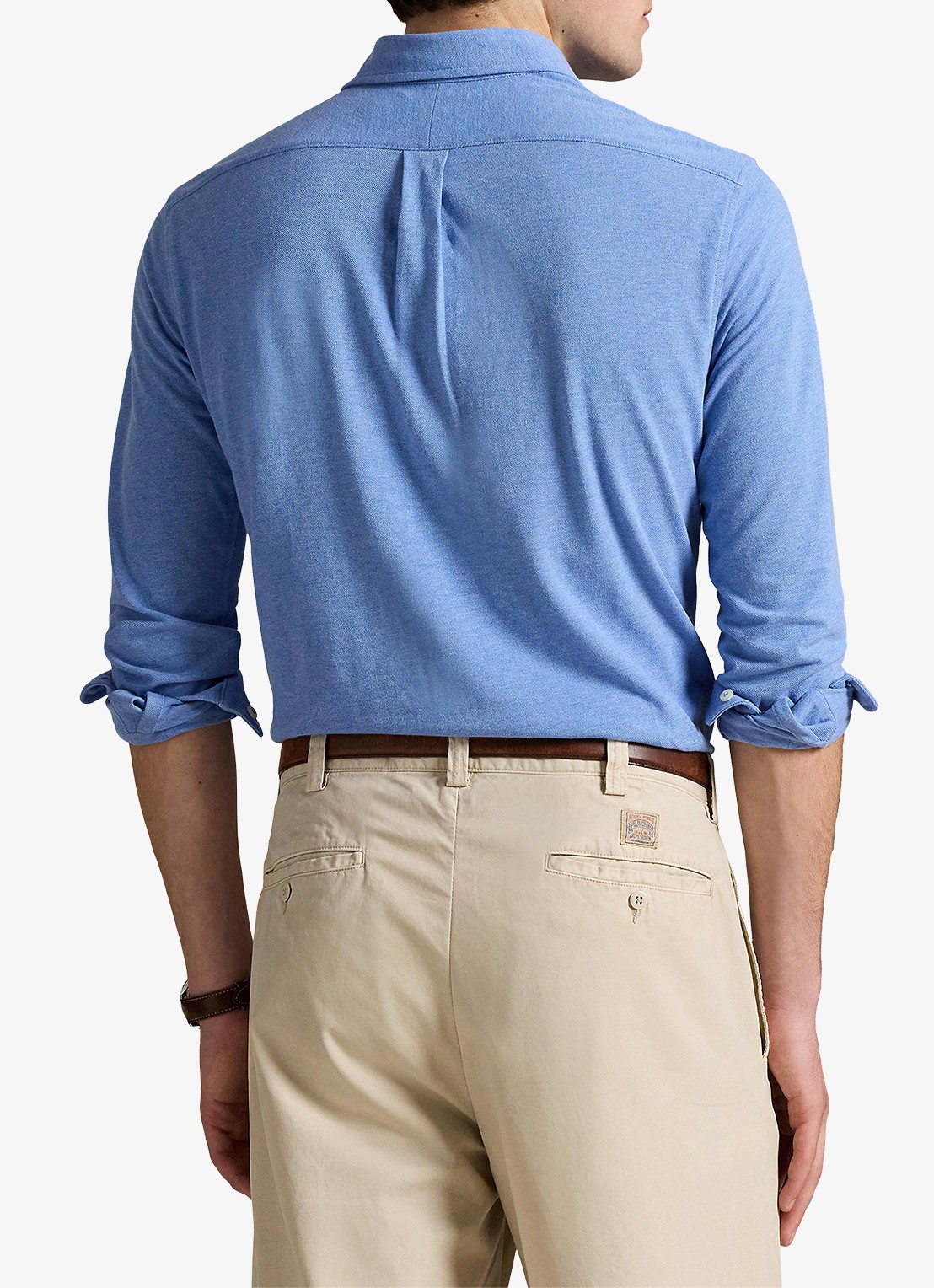 Ralph Lauren Overhemd van piqué katoen - achterkant soft royal heather / blauw