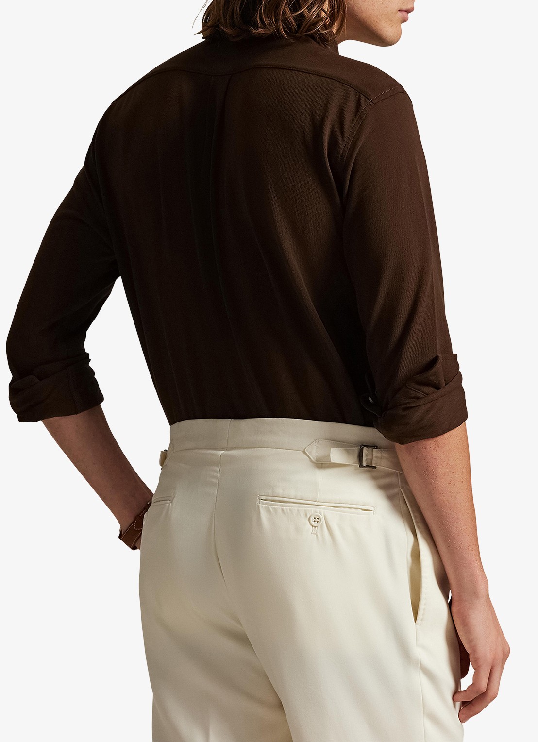 Ralph Lauren Overhemd van piqué katoen - achterkant 5 dark beech / zwart