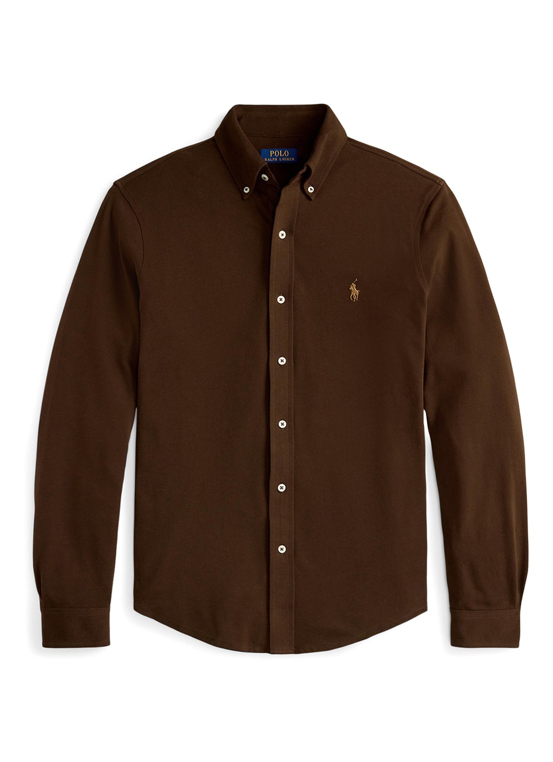 Ralph Lauren Overhemd van piqué katoen - voorkant 3 dark beech / zwart