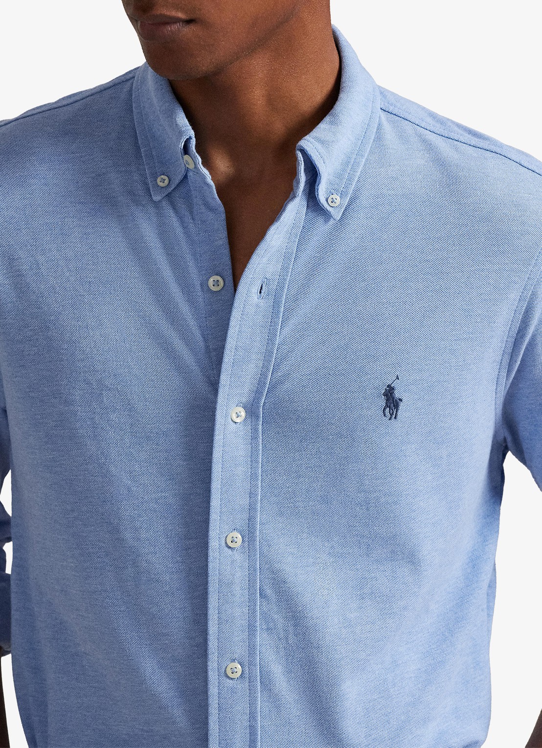 Ralph Lauren Overhemd van piqué katoen - detail 5 isle heather / creme