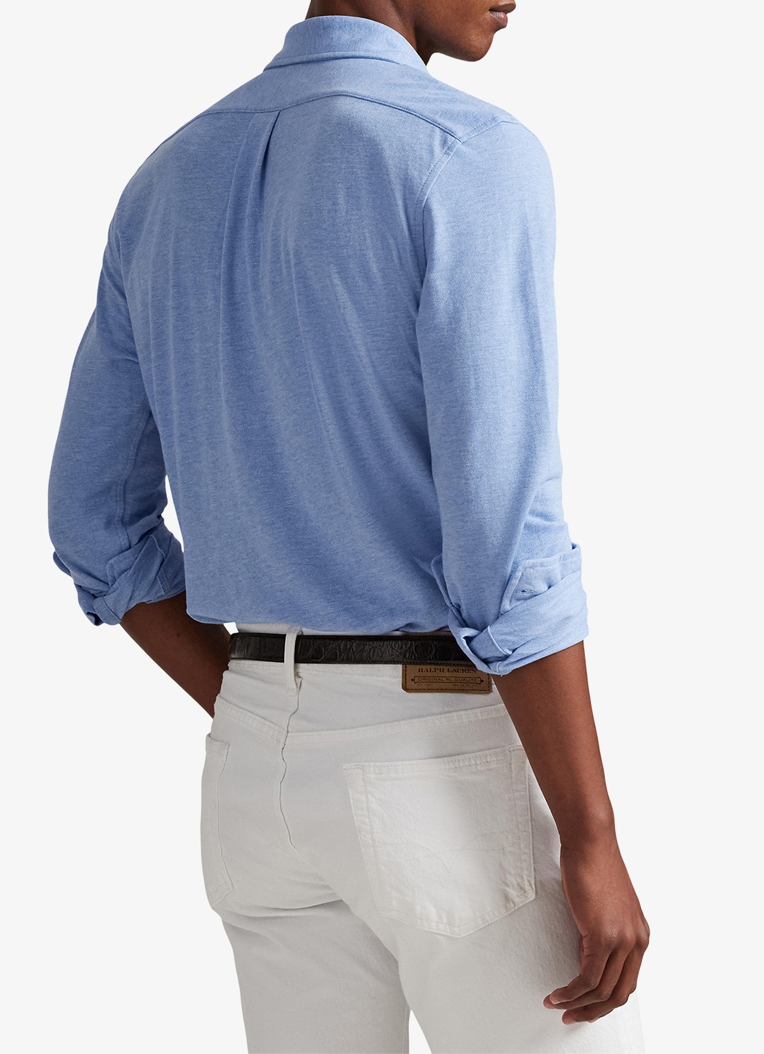 Ralph Lauren Overhemd van piqué katoen - achterkant isle heather / creme