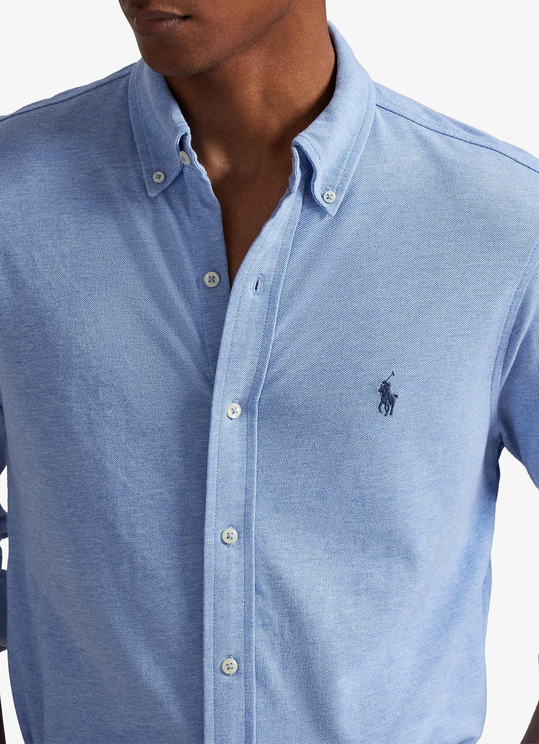 Ralph Lauren Overhemd van piqué katoen - detail 7 isle heather / creme