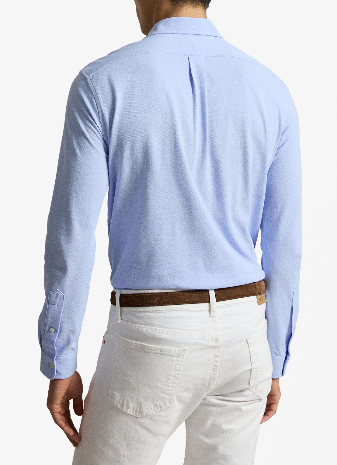 Ralph Lauren Overhemd van piqué katoen - achterkant pebble blue c7952-zy57