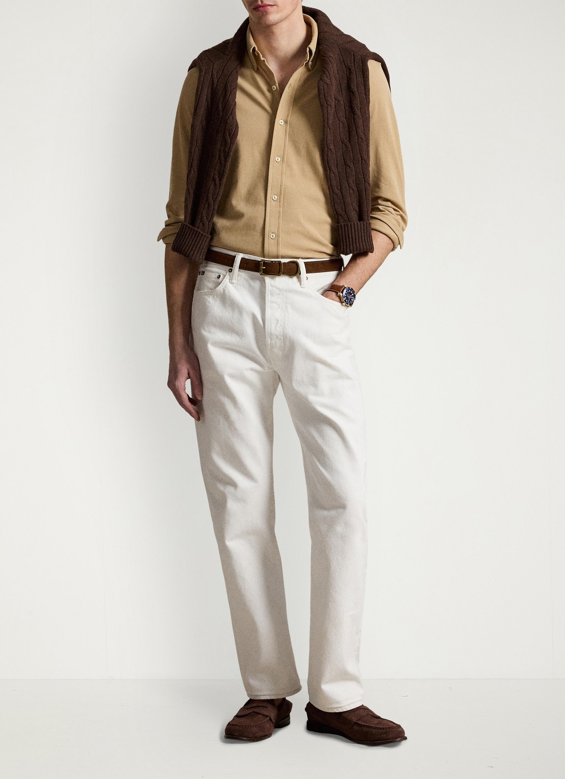 Ralph Lauren Overhemd van piqué katoen - detail 4 vintage khaki c8888-zy59